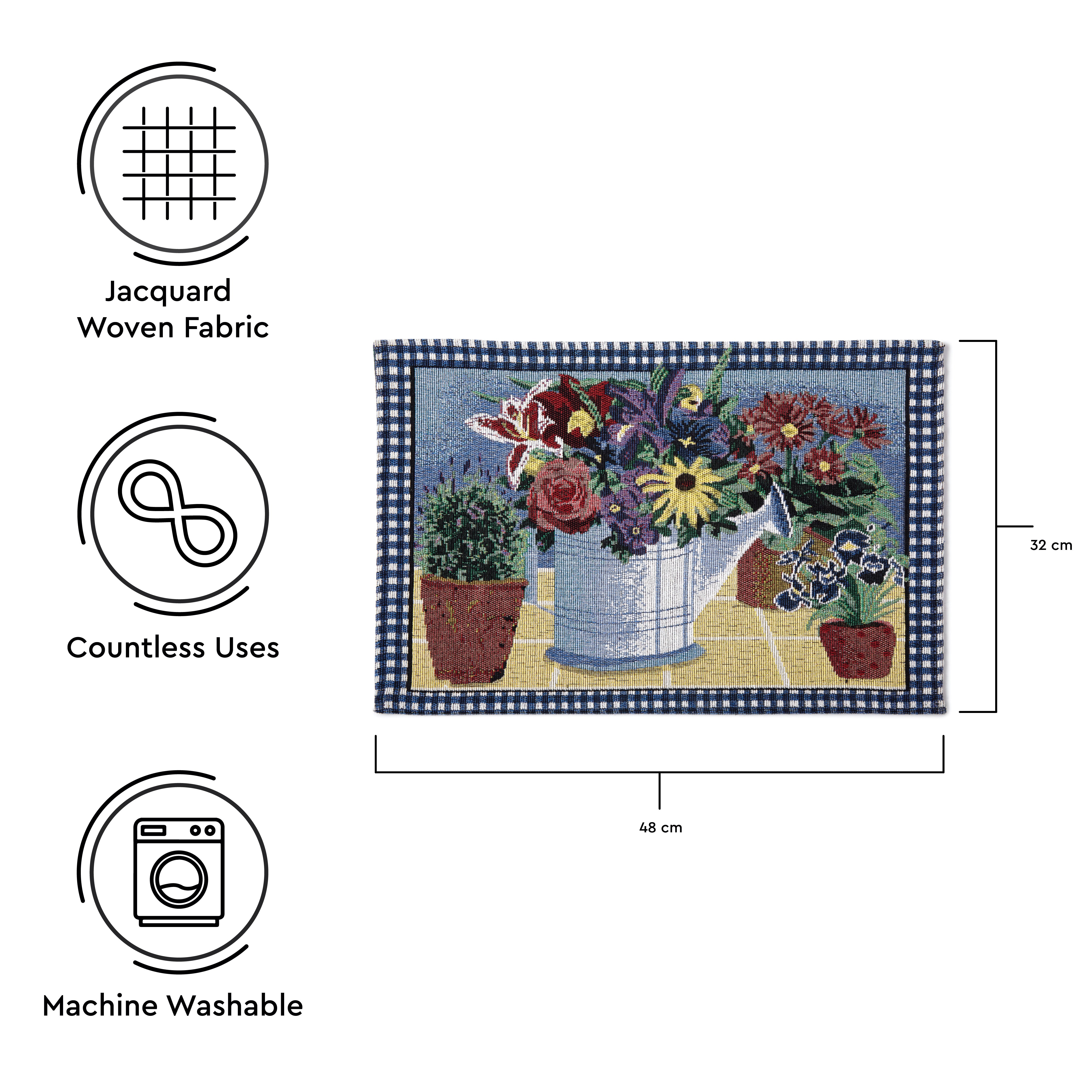 Cotton Flowerpot Placemat (Pack of 6)