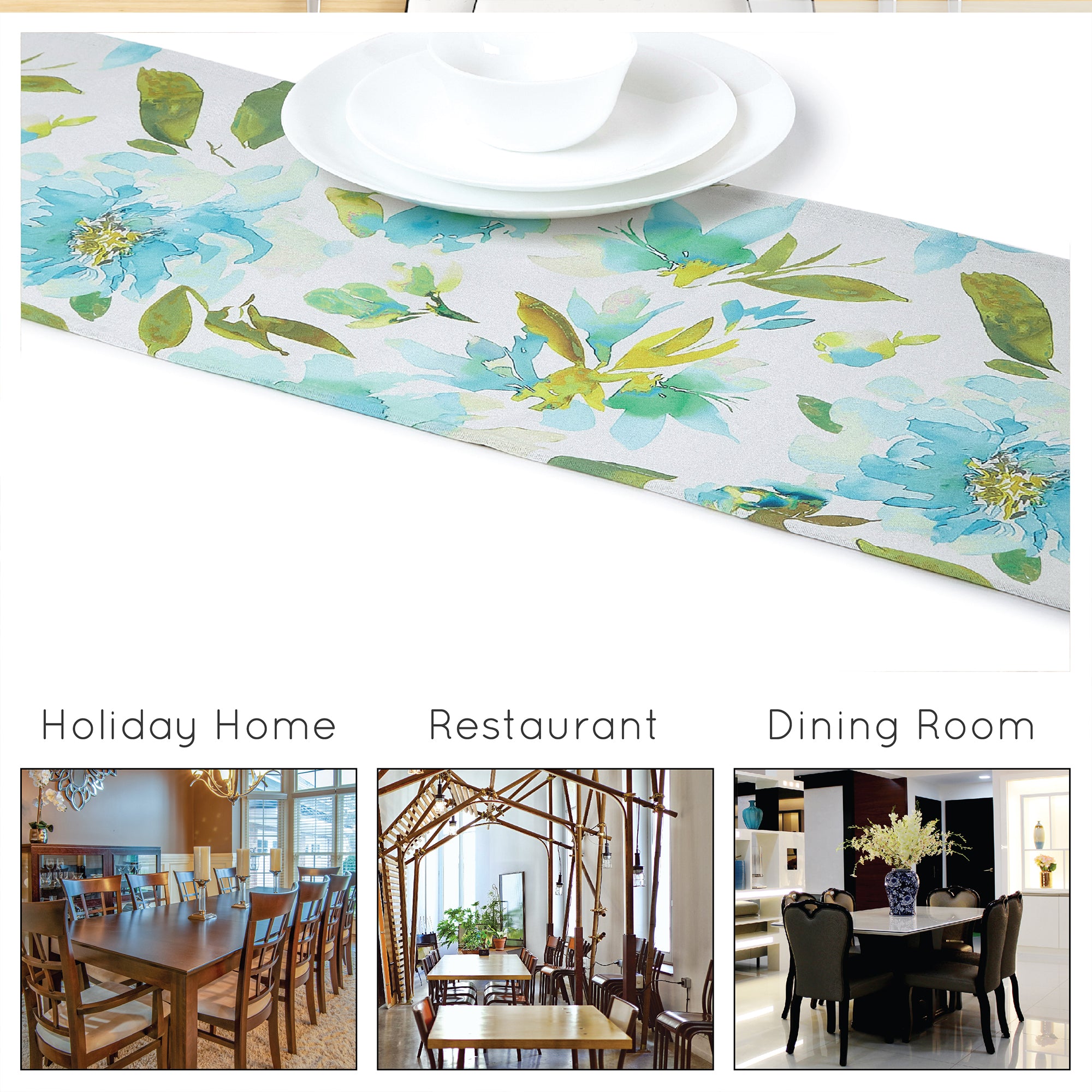 Blackout Polyester F1 Aqua Table Runner (Pack of 1)