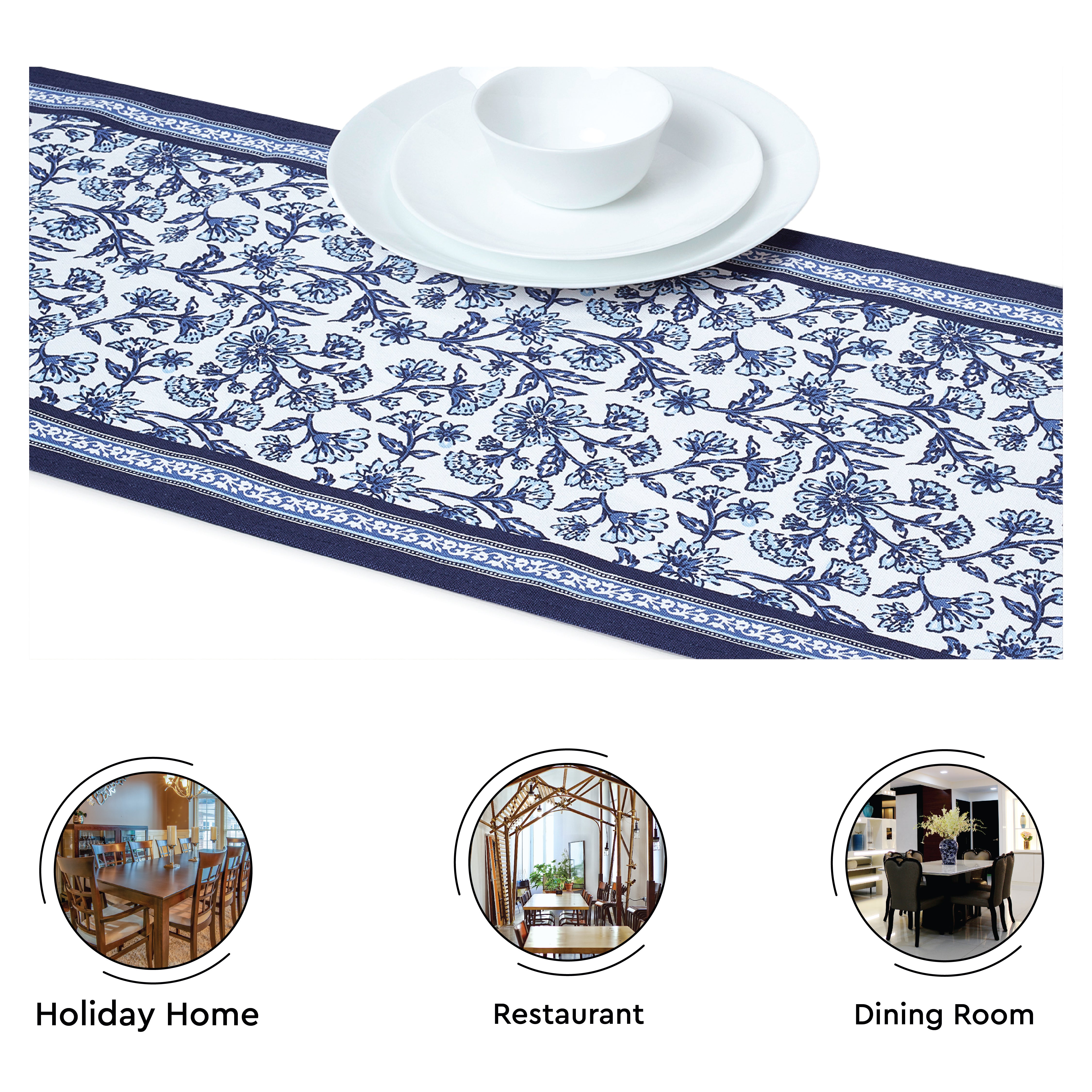 Cotton Indigo-02 Table Runner (Pack of 1)