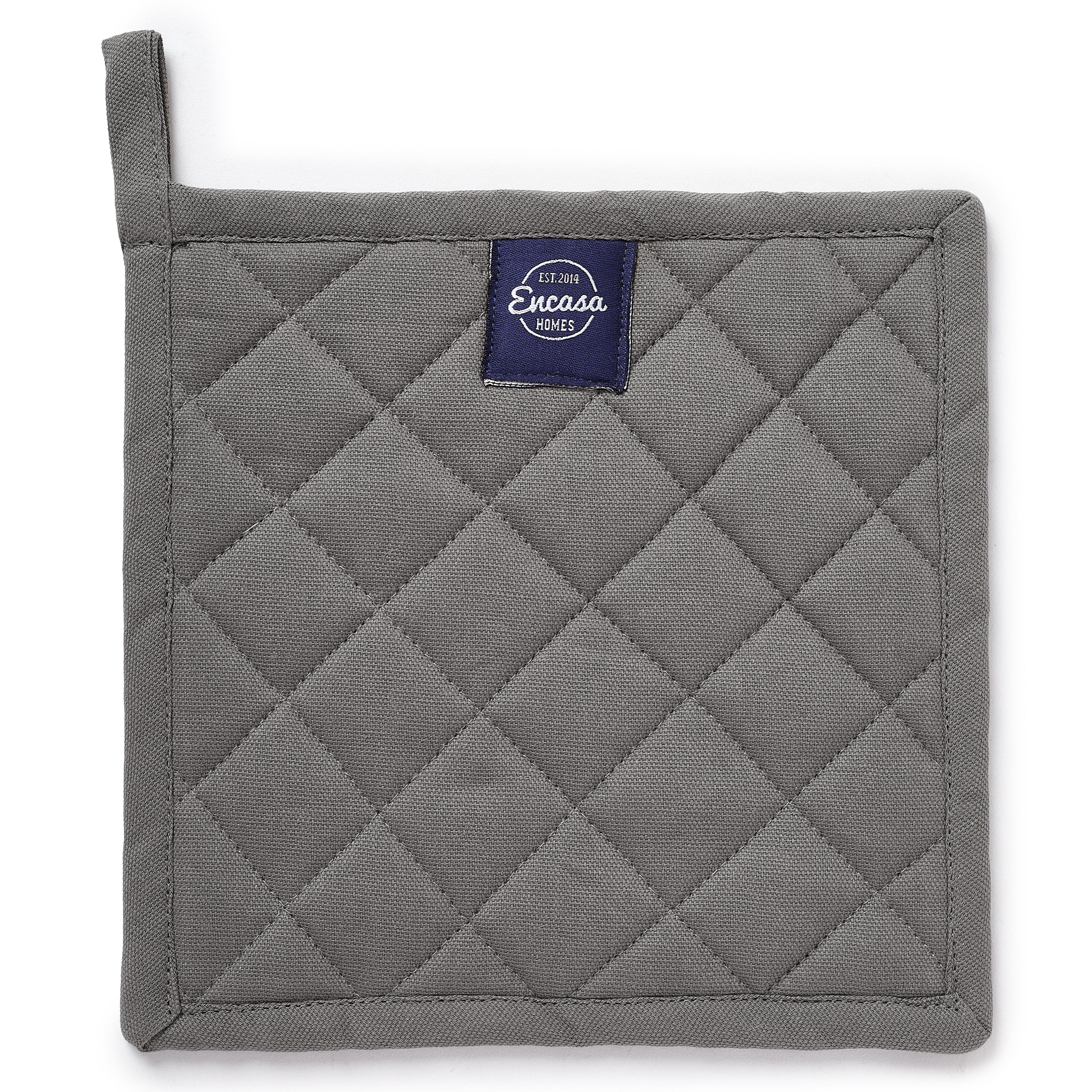 Yarn Dyed Cotton Grey Potholder (Pack of 4)