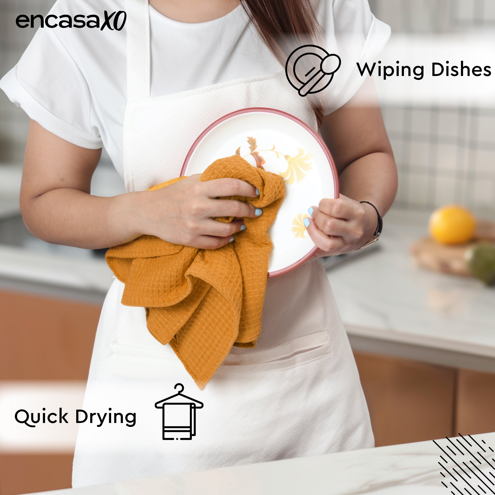 Cotton Gold Kitchen Towel (Pack of 4)