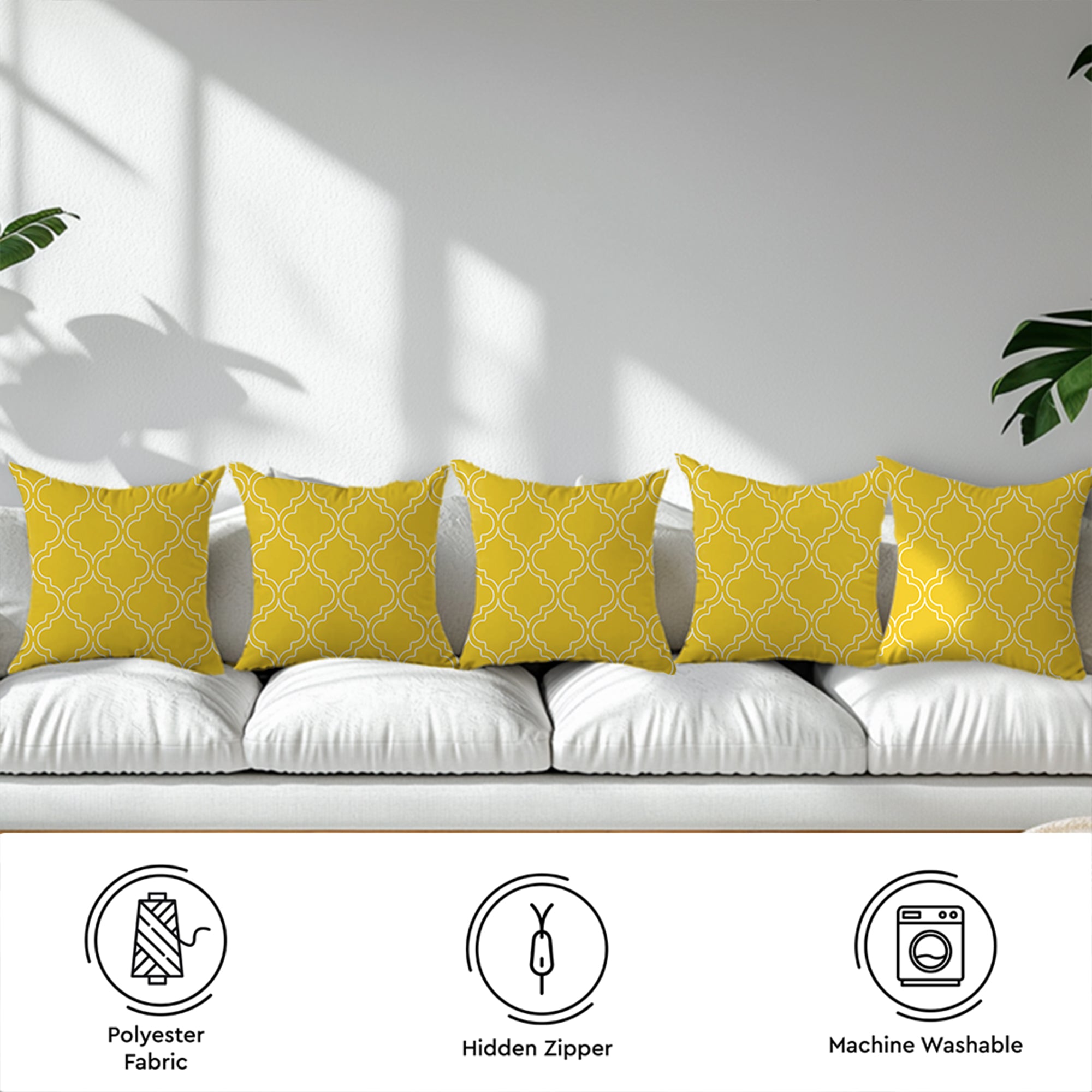 Micro Yellow Trellis Cushion Cover (Pack of 5)