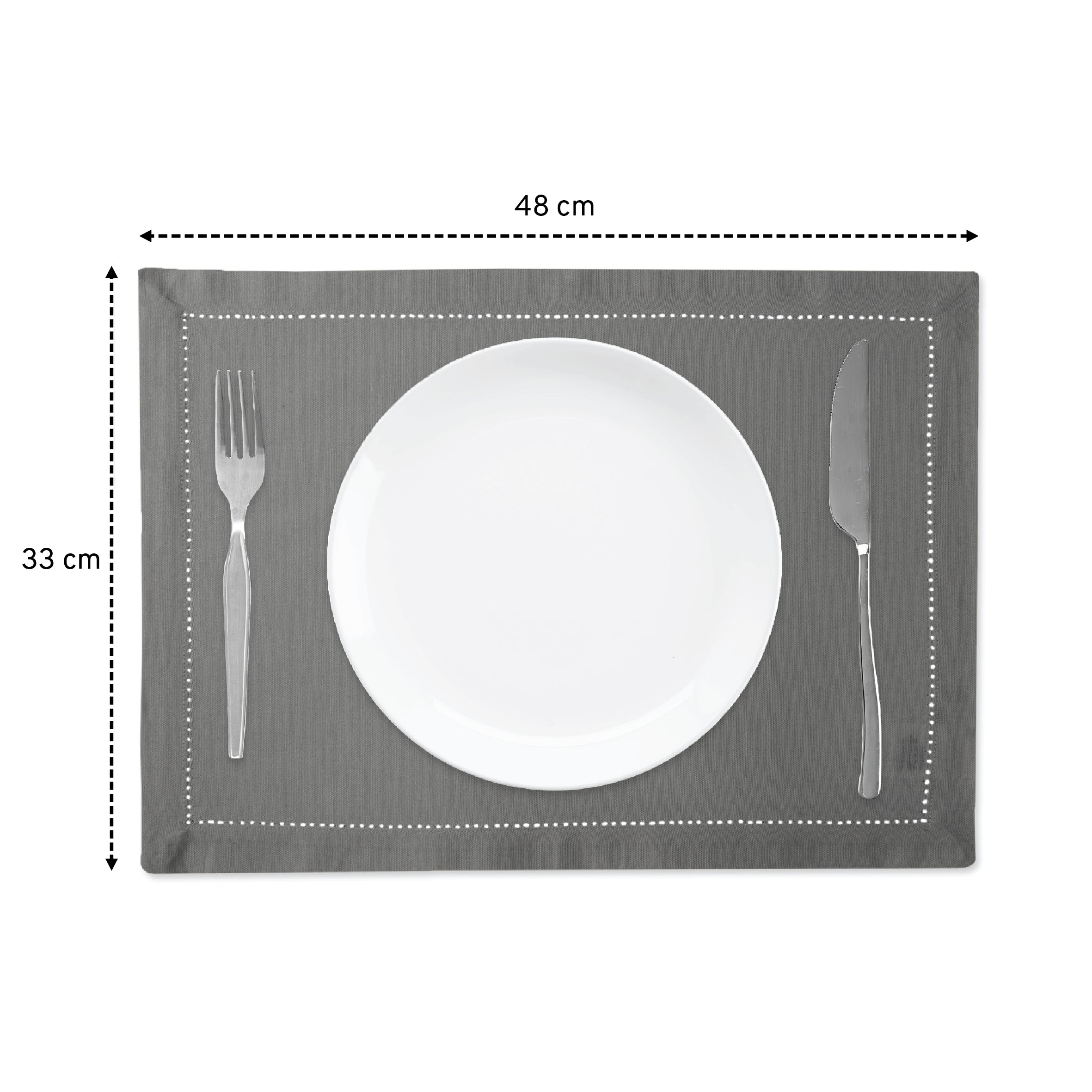 Cotton Grey Placemat (Pack of 4)