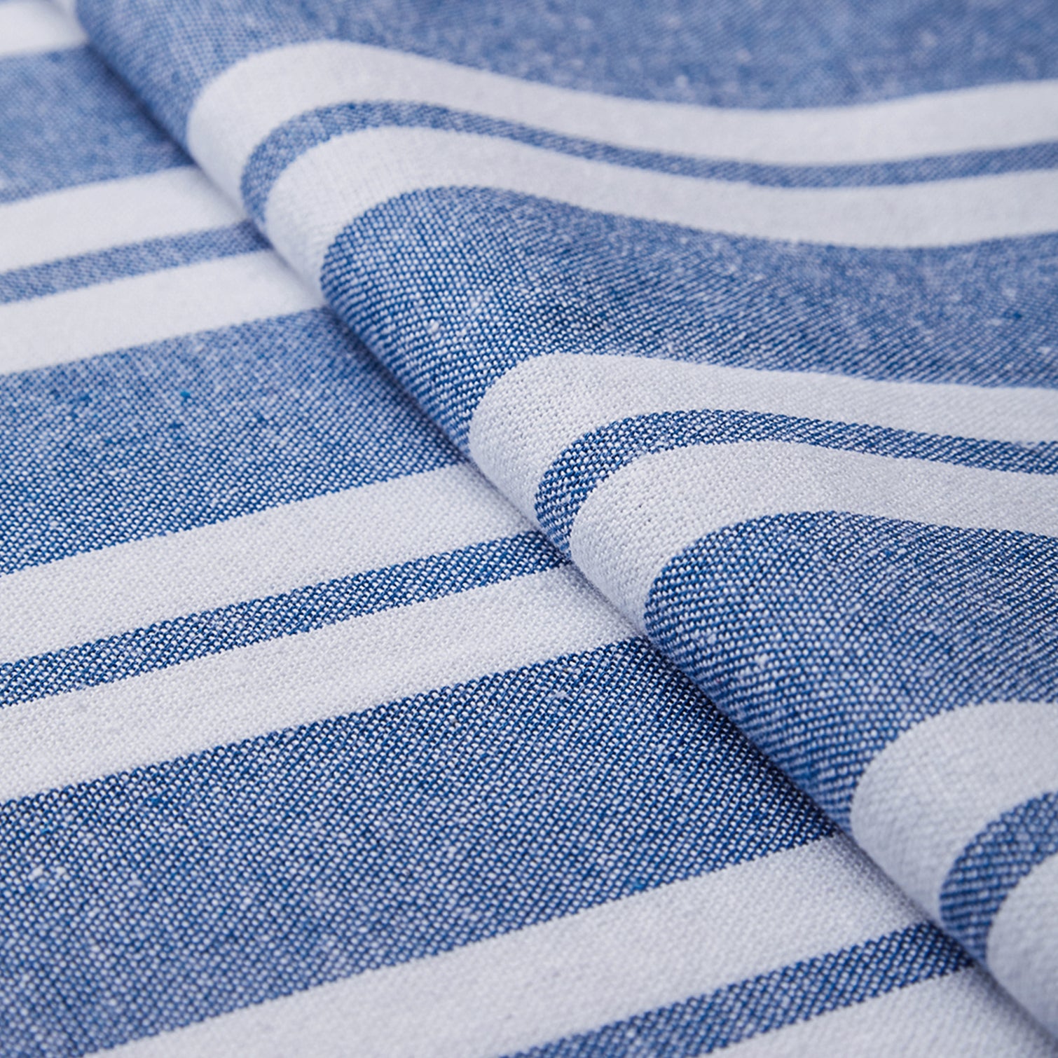Cotton Franca Blue Stripes Table Cloth (Pack of 1)