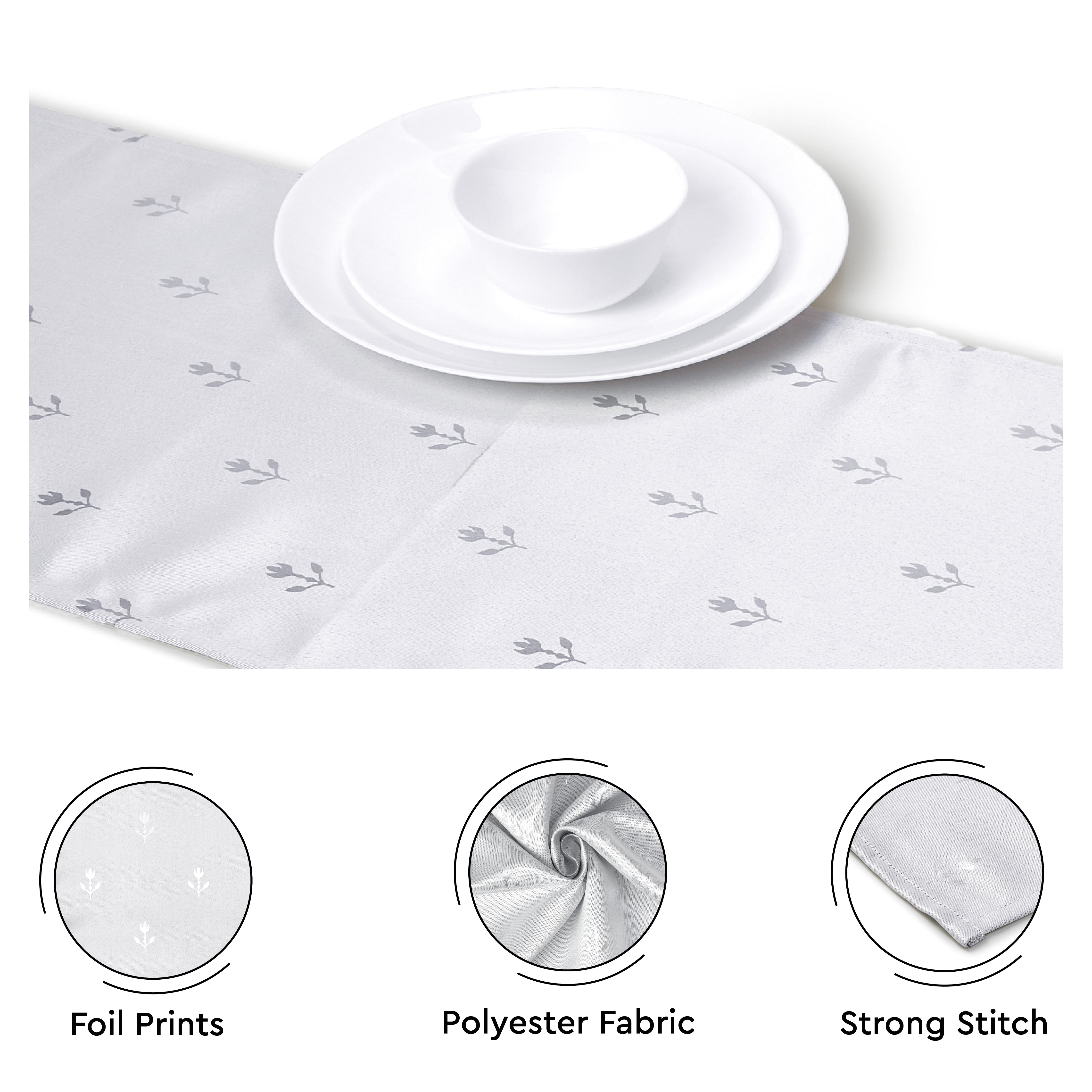 Blackout Buti Silver Light Grey Table Runner (Pack of 1)