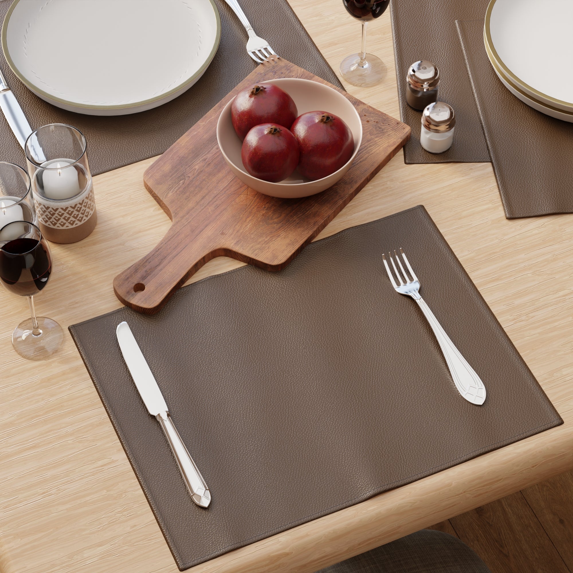 Faux Leather Dark Brown Placemat