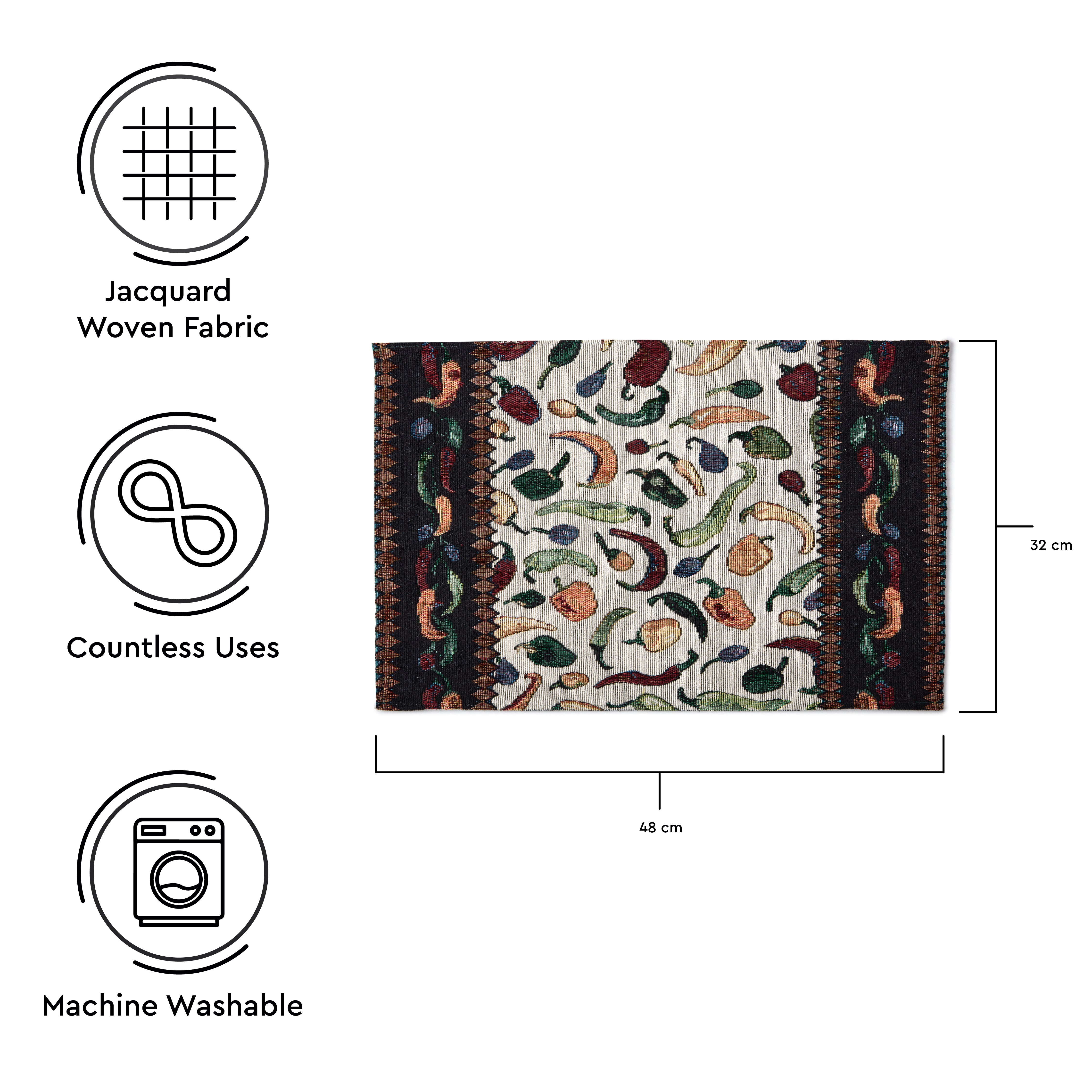 Cotton Chilies Placemat (Pack of 4)