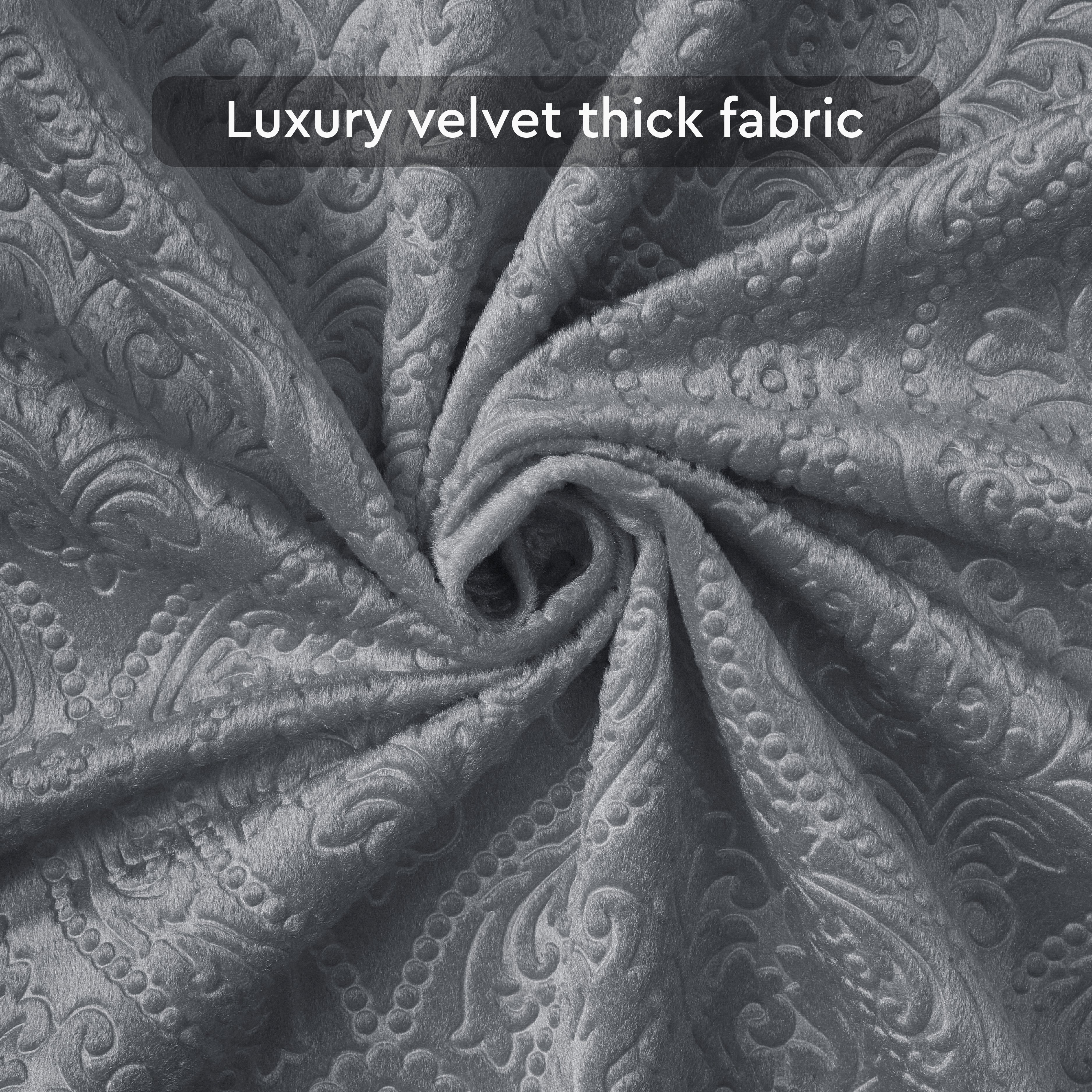 Embossed Velvet Grey Curtain