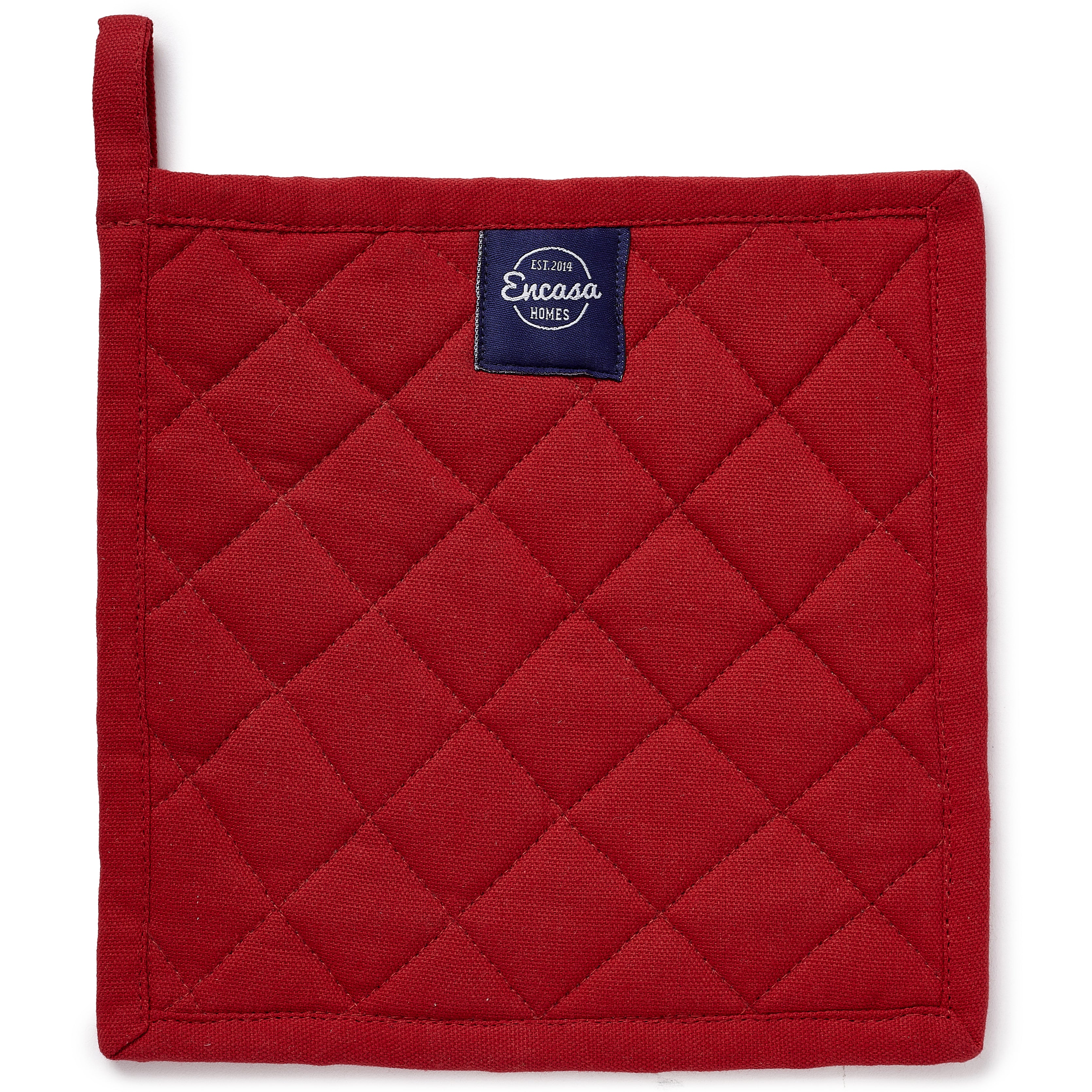 Yarn Dyed Cotton Red Potholder (Pack of 4)
