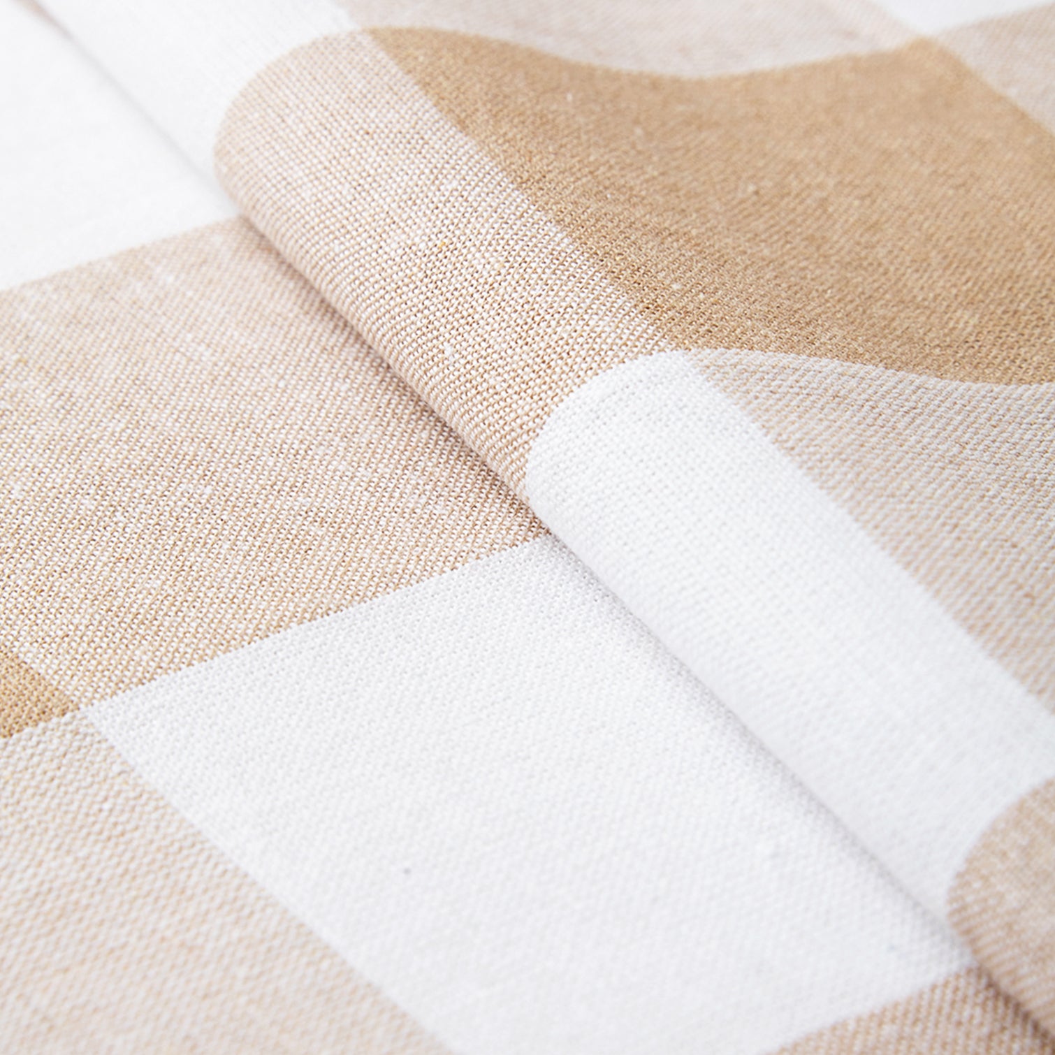 Cotton Buffalo Beige Checks Table Cloth (Pack of 1)