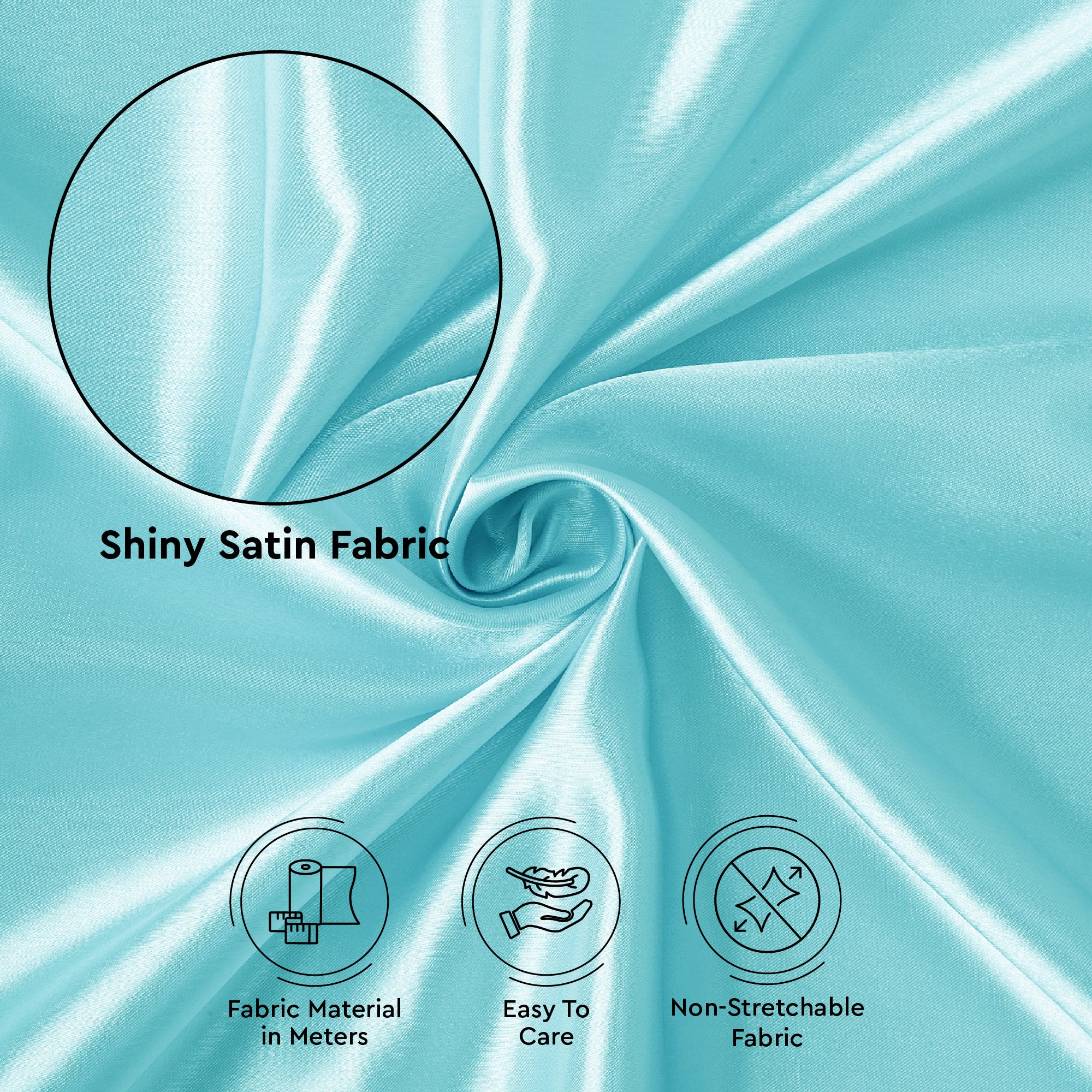 Silky Satin Fabric Material By Meter | 110 Cm Width, Silk & Shiny Fabrics | Fabric For Scrunchies, Dress, Pillowcases, Pajamas, Evening Dress, DIY