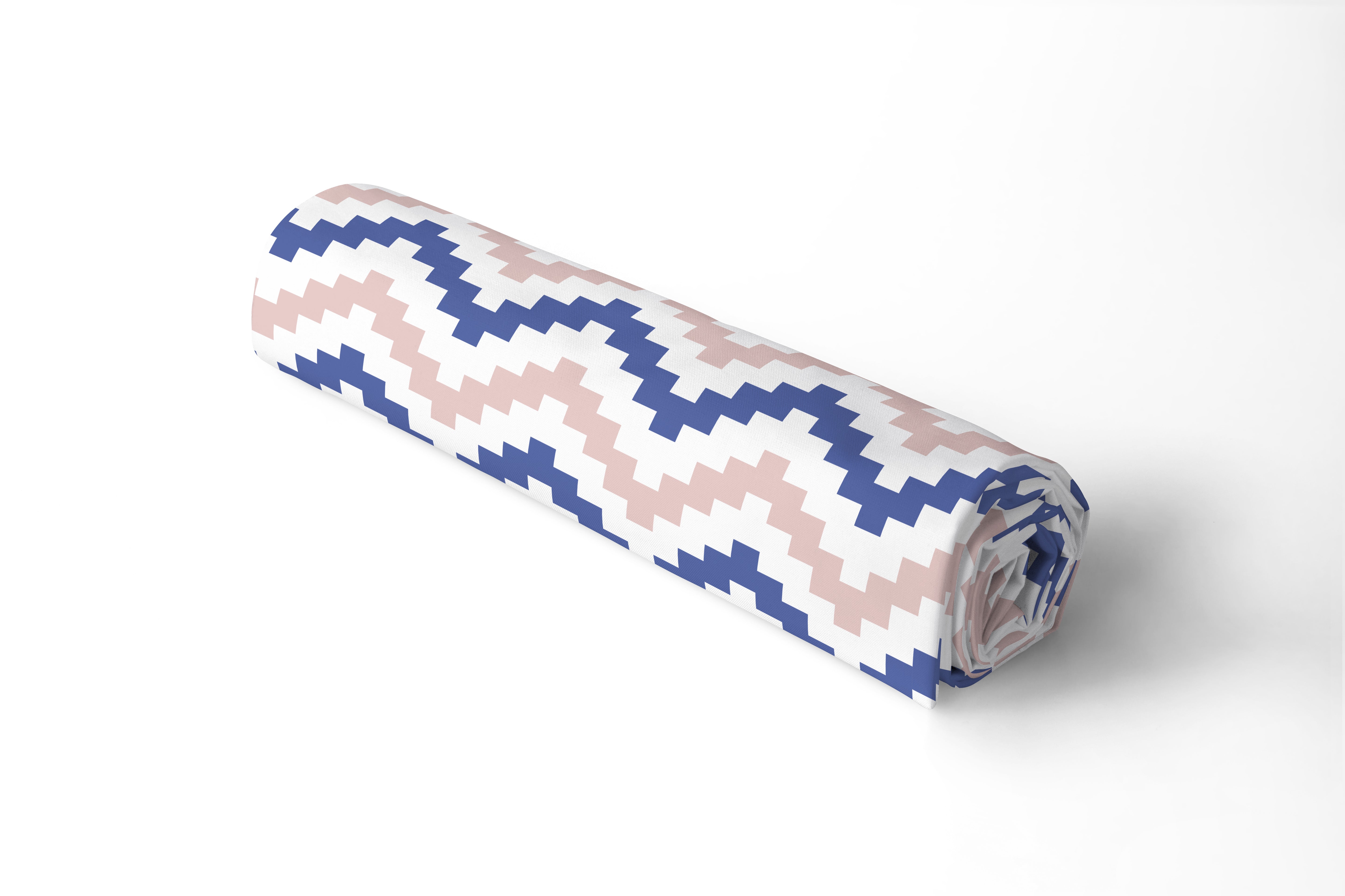 Polyester Printed Chevron Blue Fabric (Pack of 1)