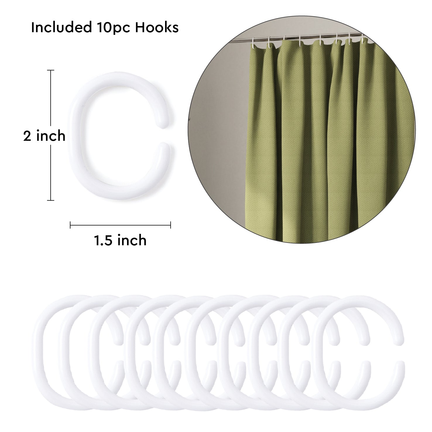 Polyester ZZ Sage Shower Curtain (Pack of 1)