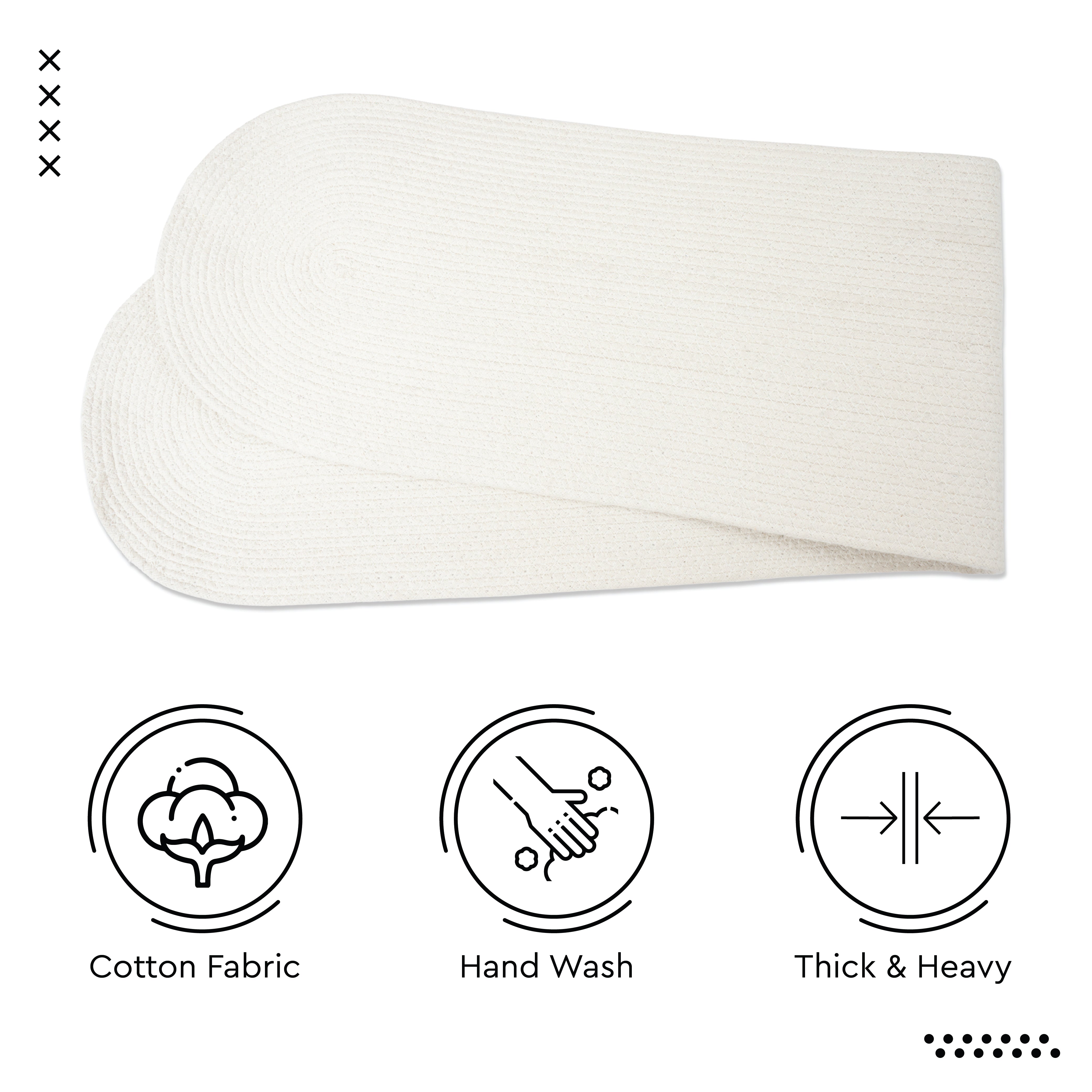 Cotton Off White Table Runner (Pack of 1)