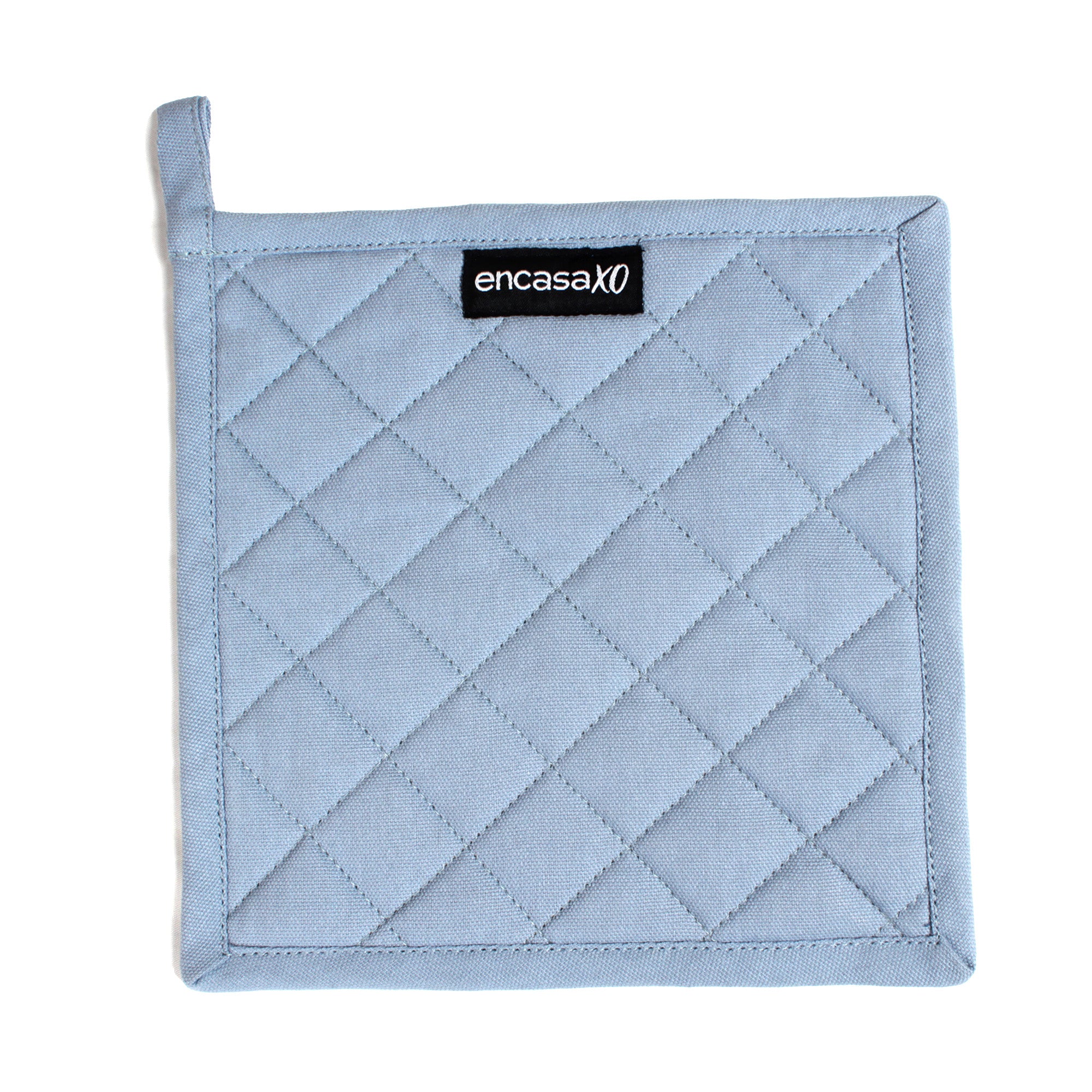 Cotton Canvas B Grey & Cobalt Blue Potholder (Pack of 2)