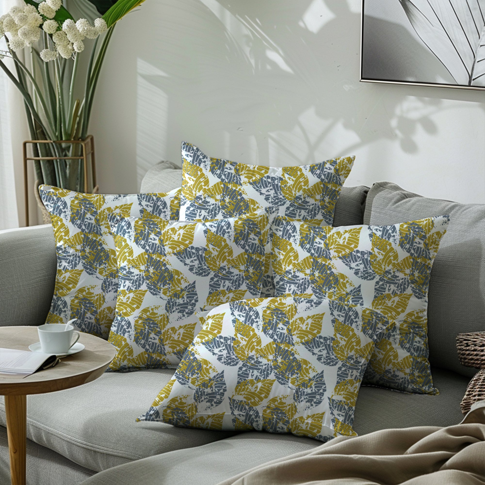 Micro Dry Leaves Cushion Cover