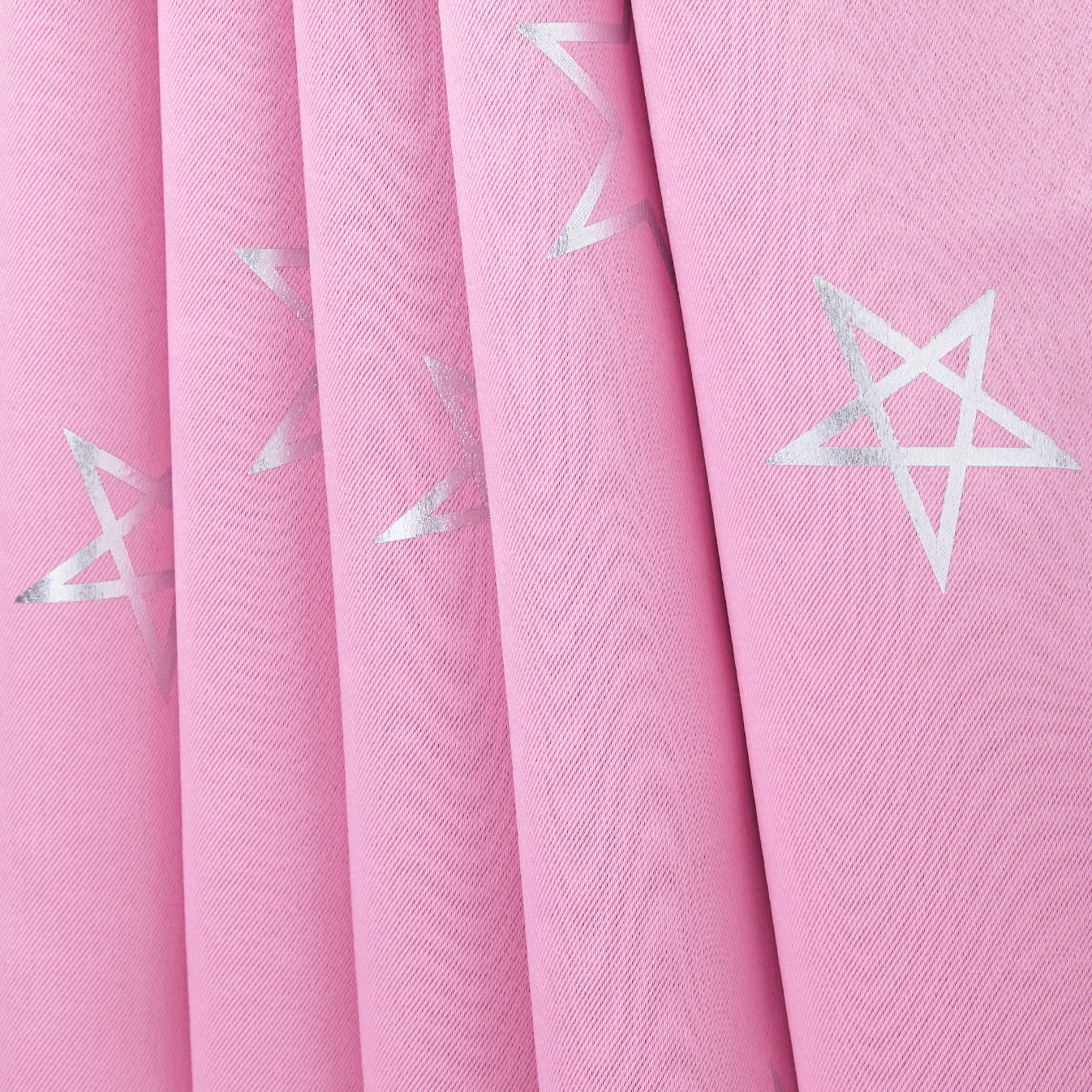 Blackout Polyester Fabric by Meter, 100x122 cm | Blocks Light, Heat & Noise, For Curtains, Cushion Covers, Door & Window Drapes - Foil Star Print