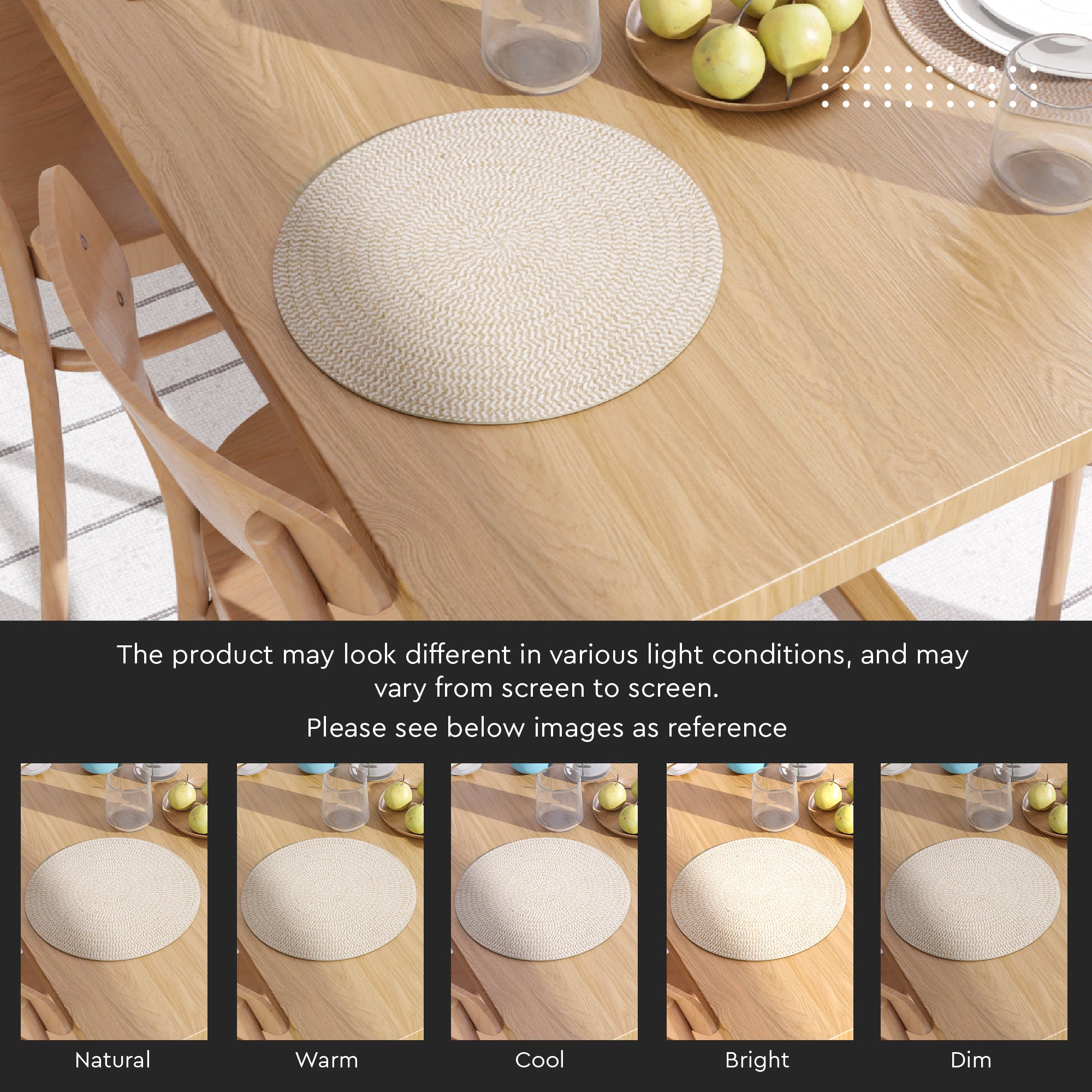 Cotton Beige & Off White Mix Placemat (Pack of 2)