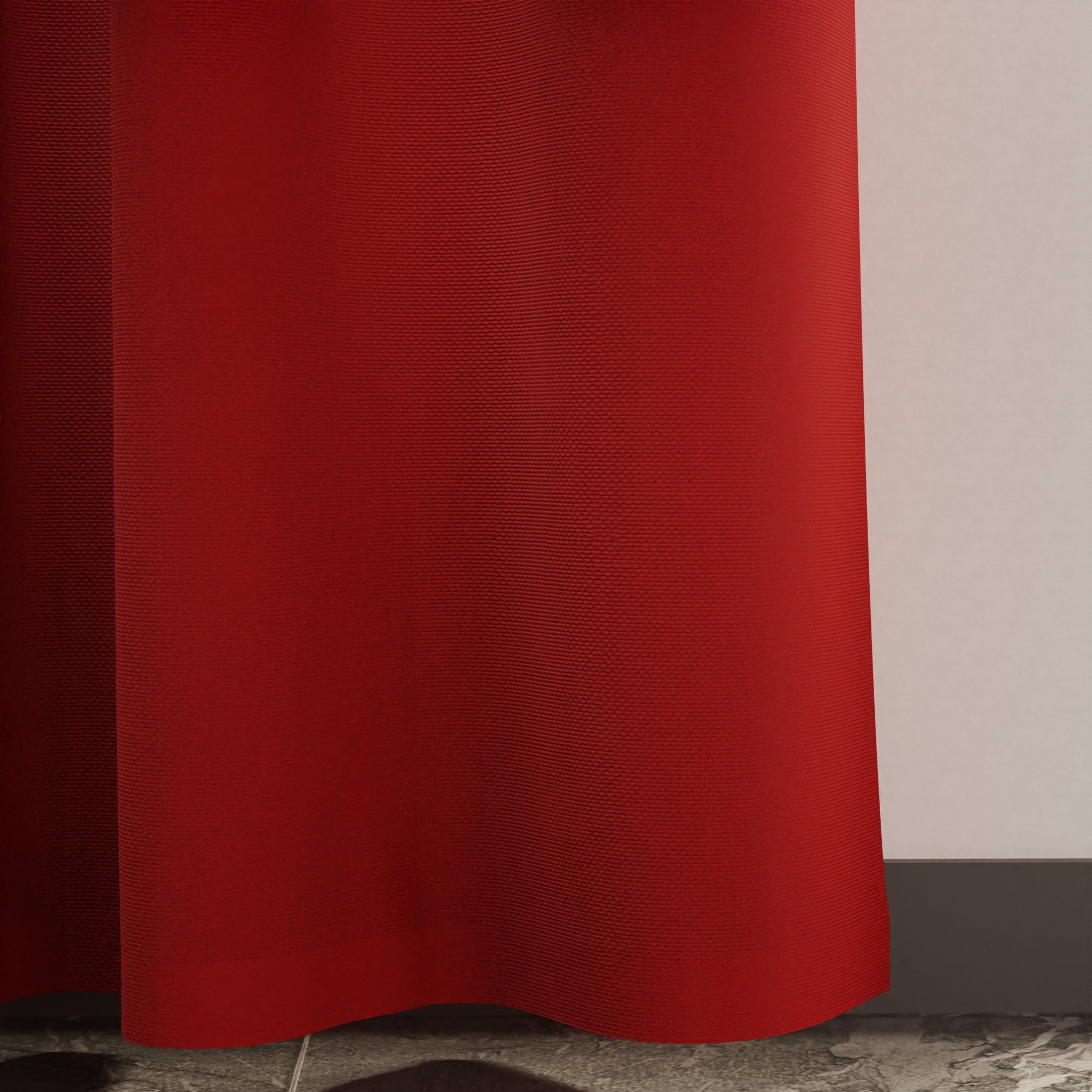 Canvas Deep Red Curtain (Pack of 1)