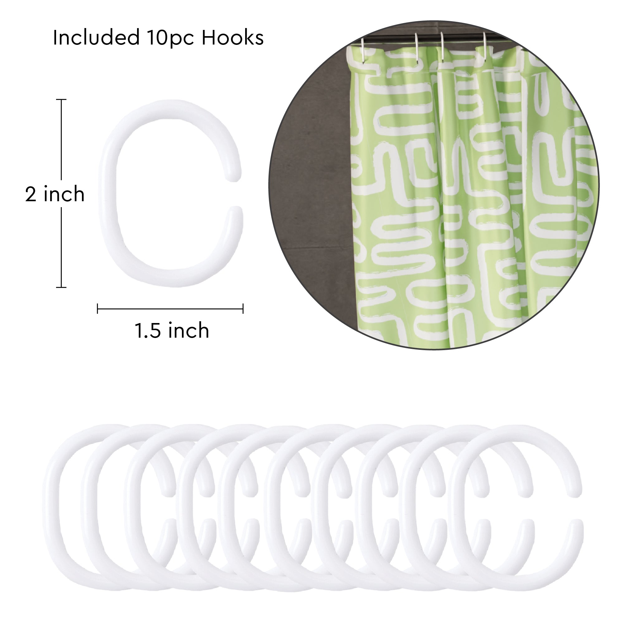 Polyester Boho Maze Sage Shower Curtain (Pack of 1)