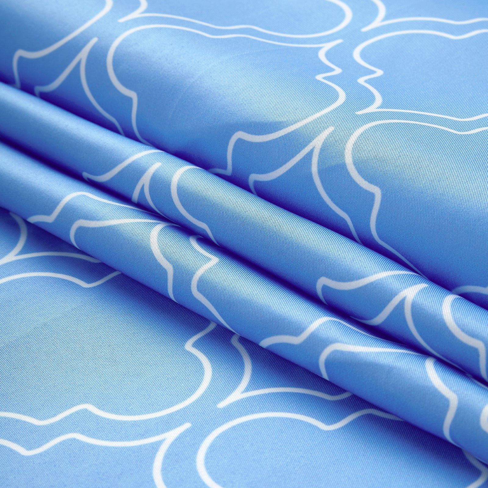 Polyester Blue Trellis Table Cloth (Pack of 1)