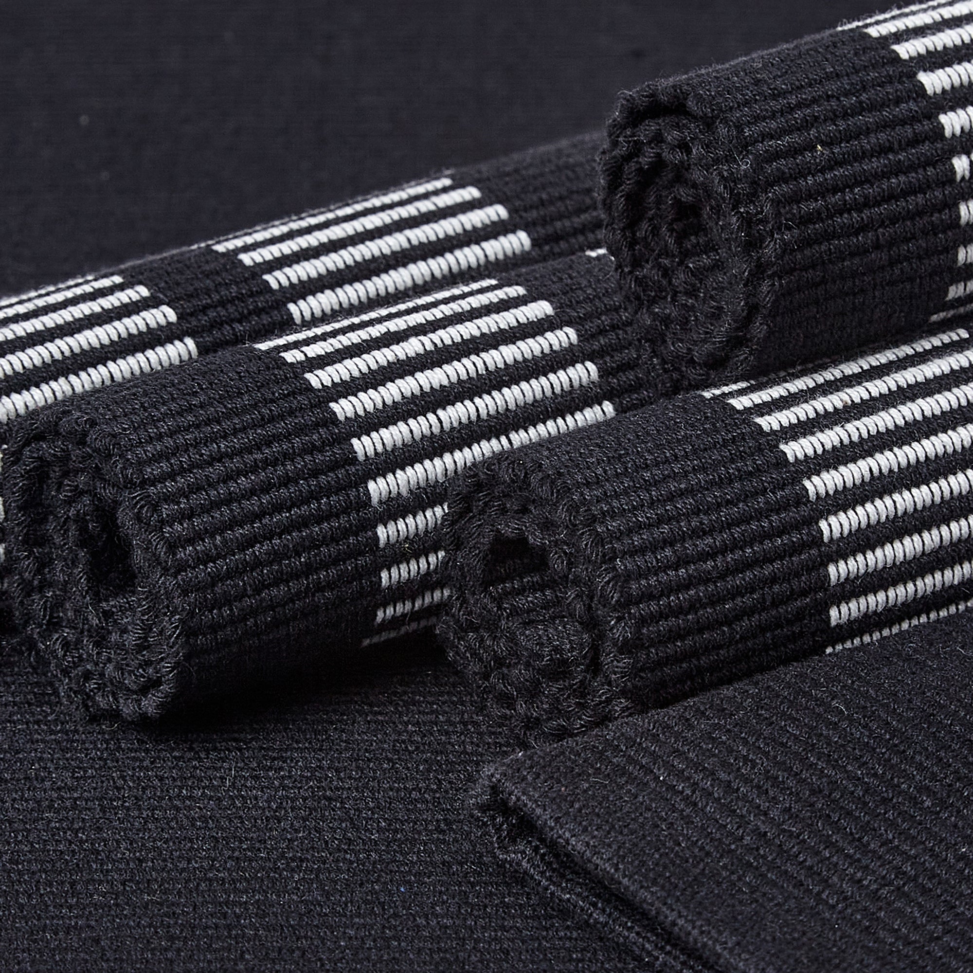 Cotton Ladder Black Placemat (Pack of 6)