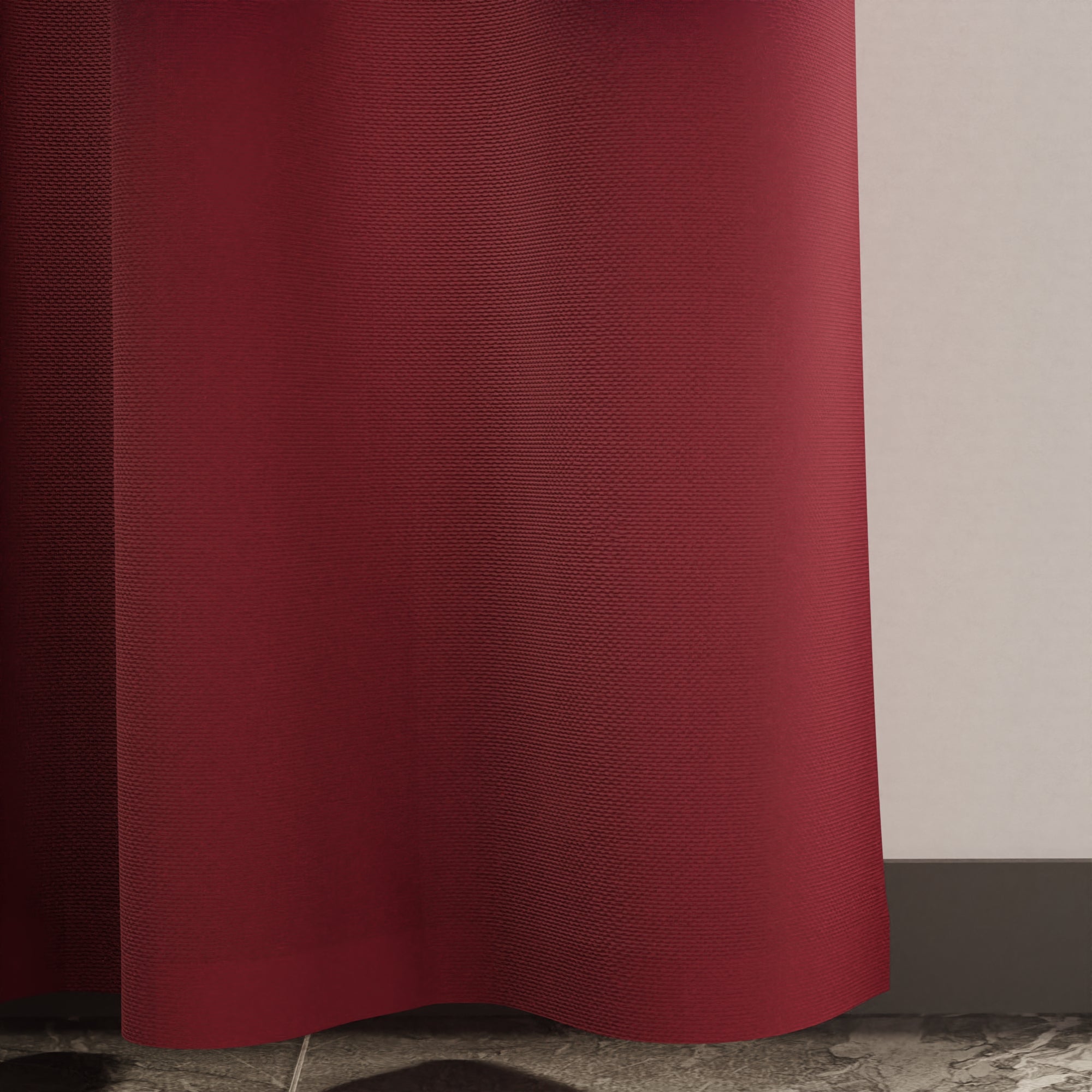 Canvas Rich Maroon Curtain (Pack of 1)