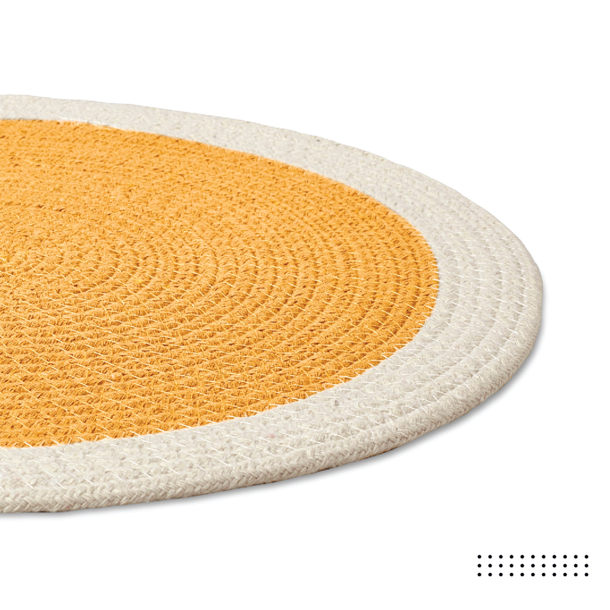 Cotton Yellow & Off White Placemat (Pack of 4)