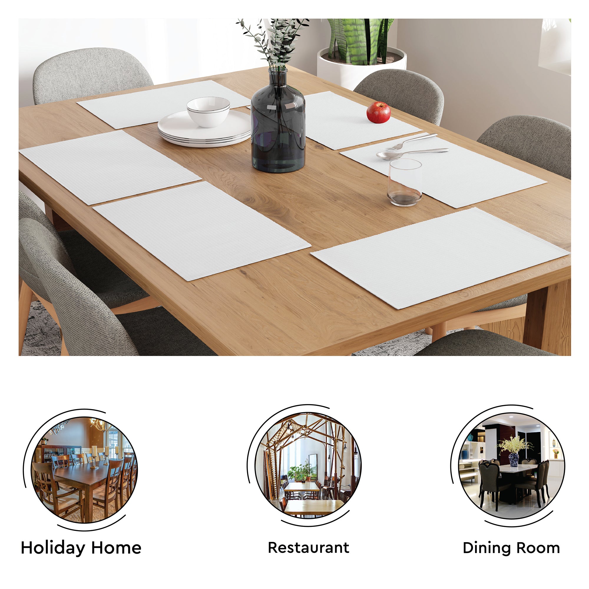 Cotton Solid Off White Placemat (Pack of 6)
