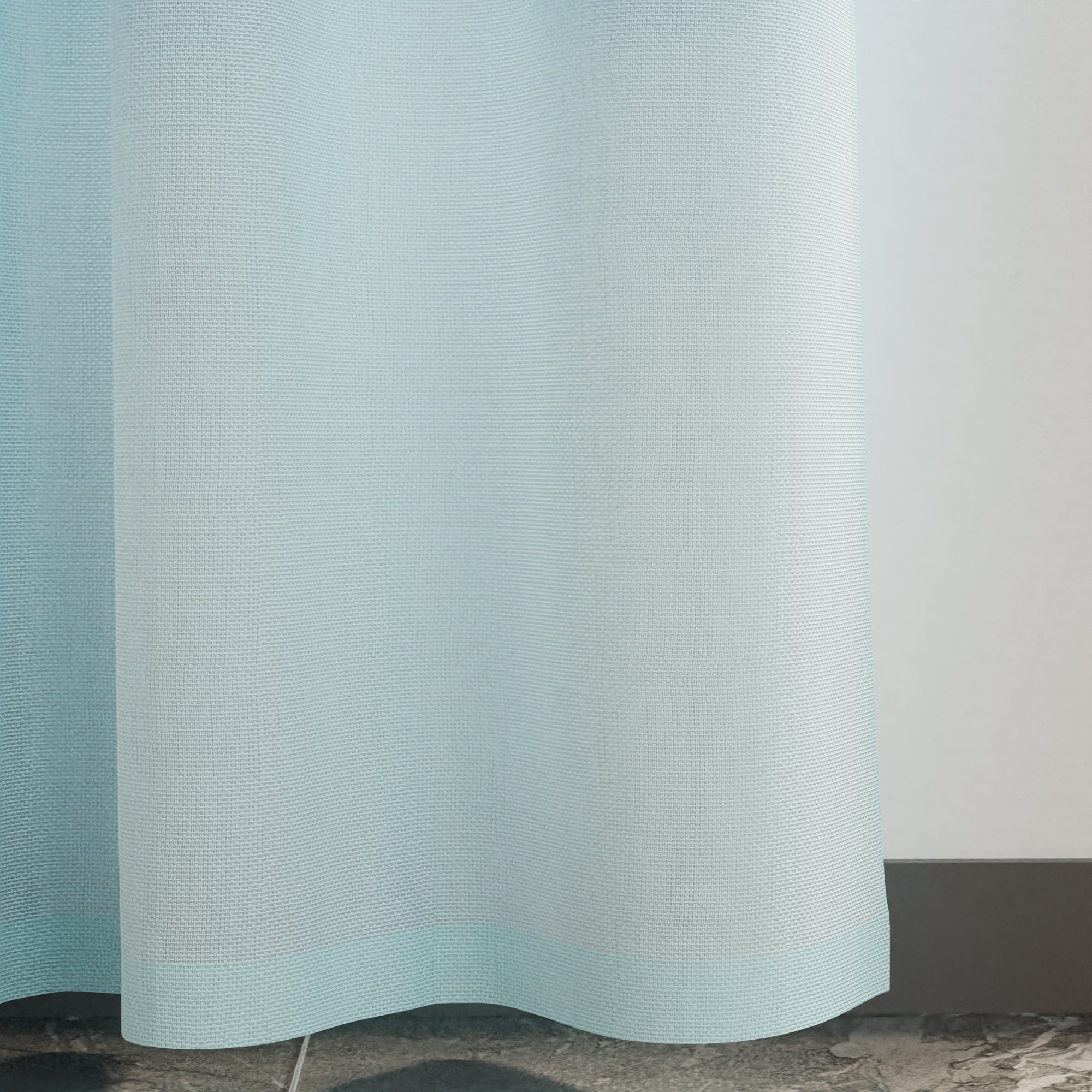 Canvas Ice Blue Curtain (Pack of 1)