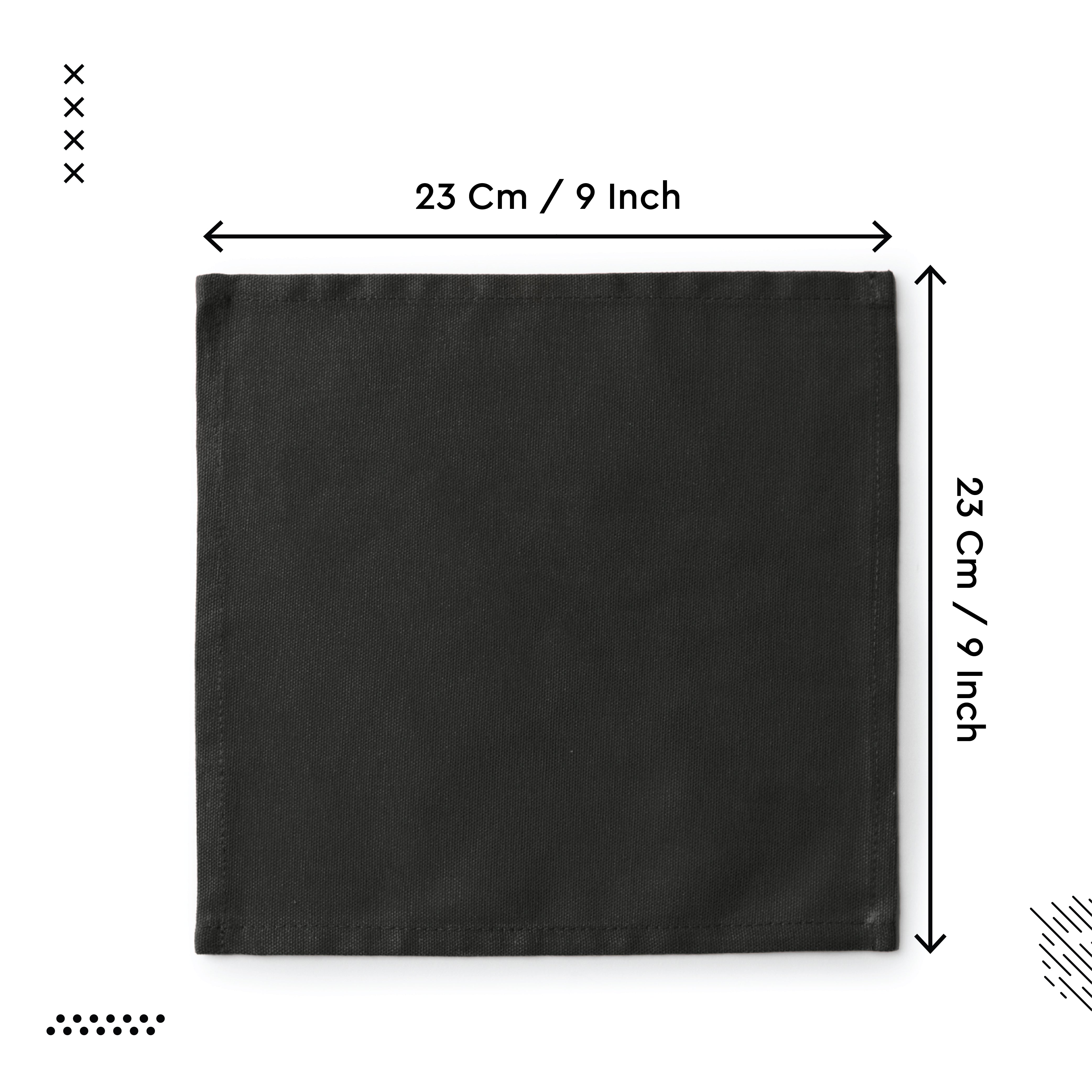 Cotton Charcoal Grey Table Napkins (Pack of 12)