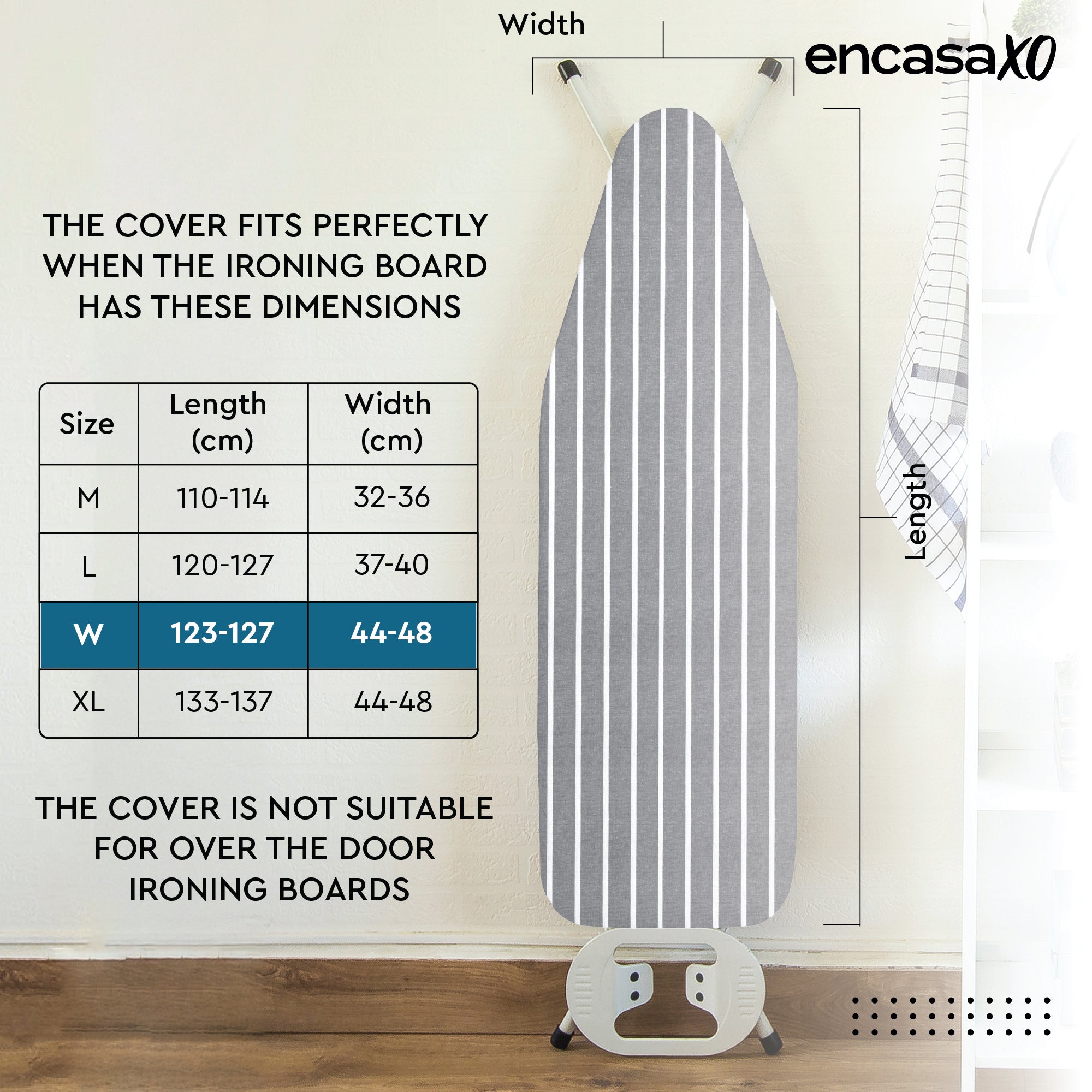 Cotton Roma Grey Stripes Ironing Board Cover (Pack of 1)
