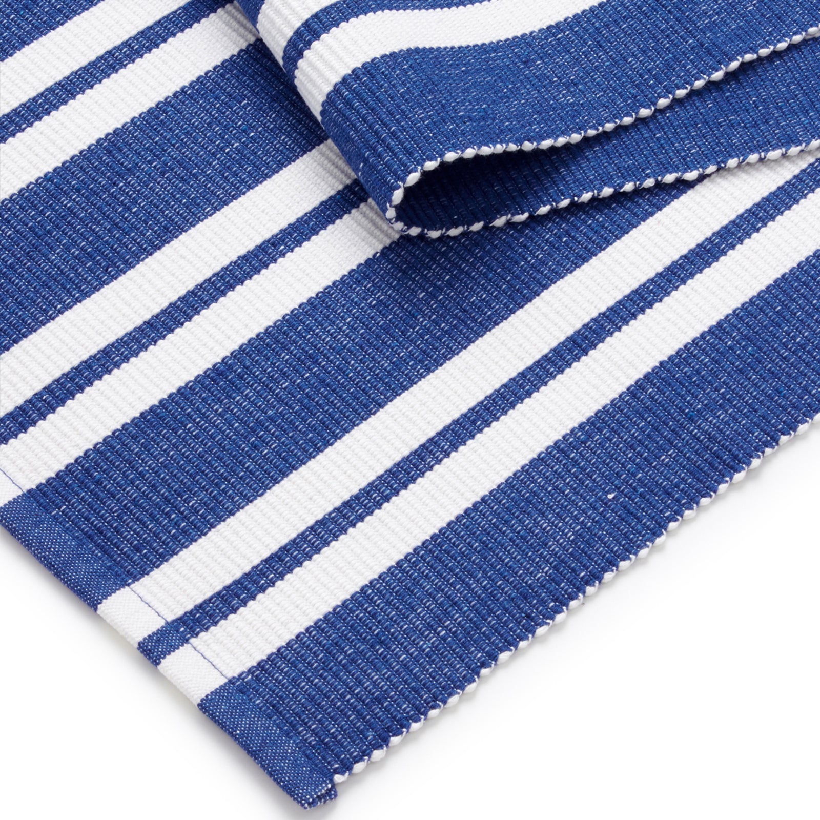 Cotton Franca Blue Stripes Table Runner (Pack of 1)