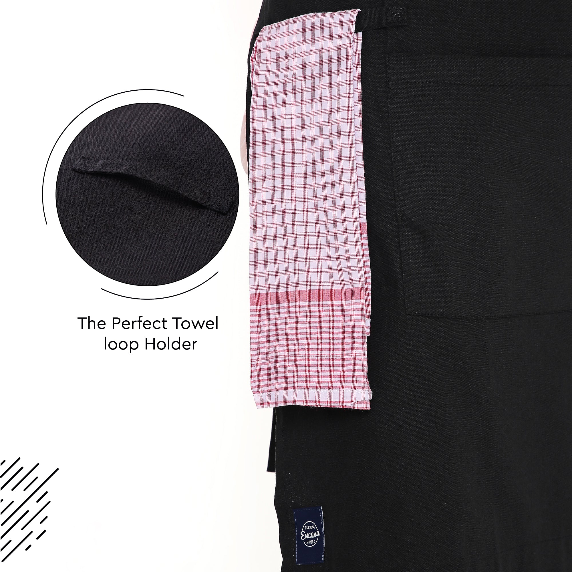 Cotton Full Black Apron (Pack of 1)