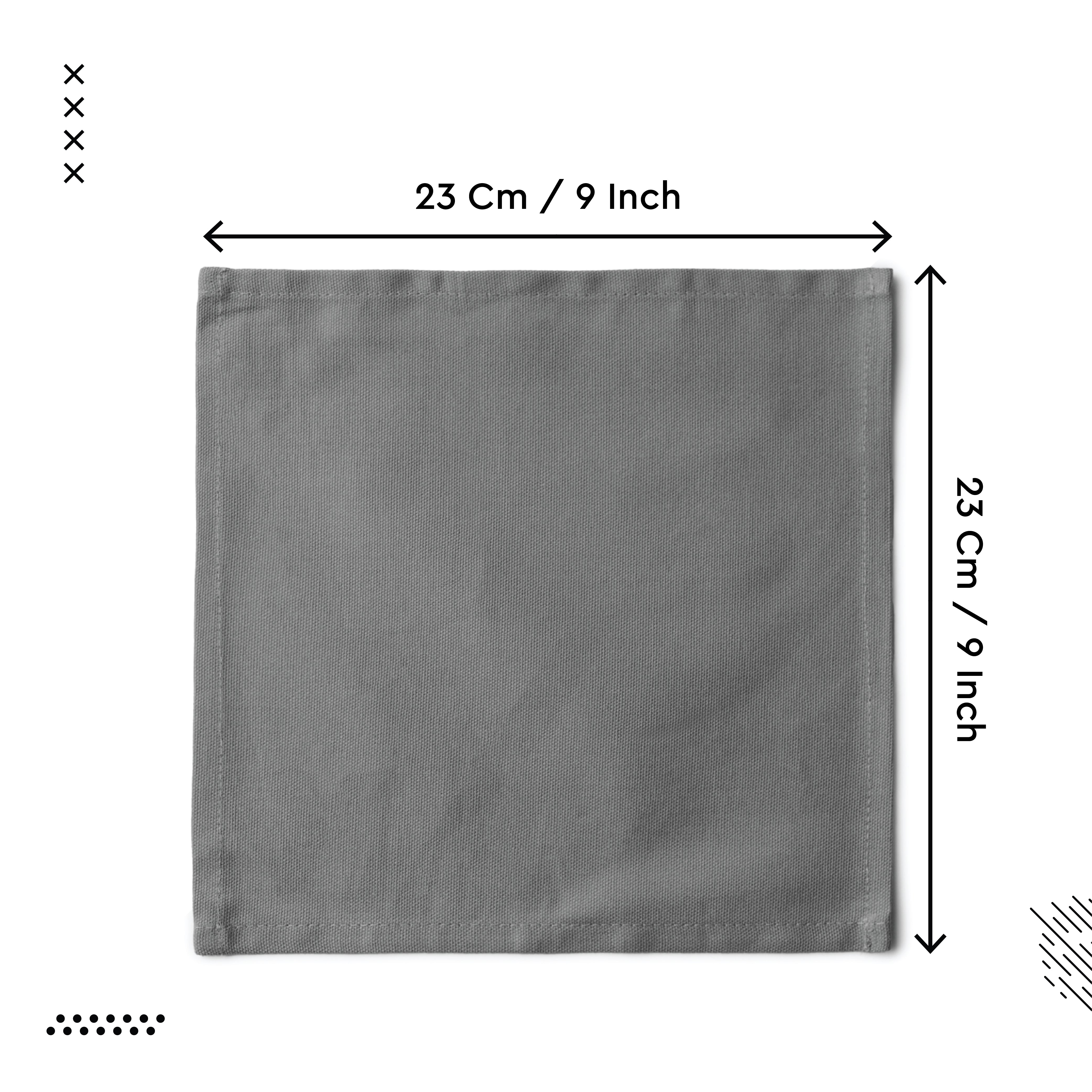 Cotton Grey Table Napkins (Pack of 12)