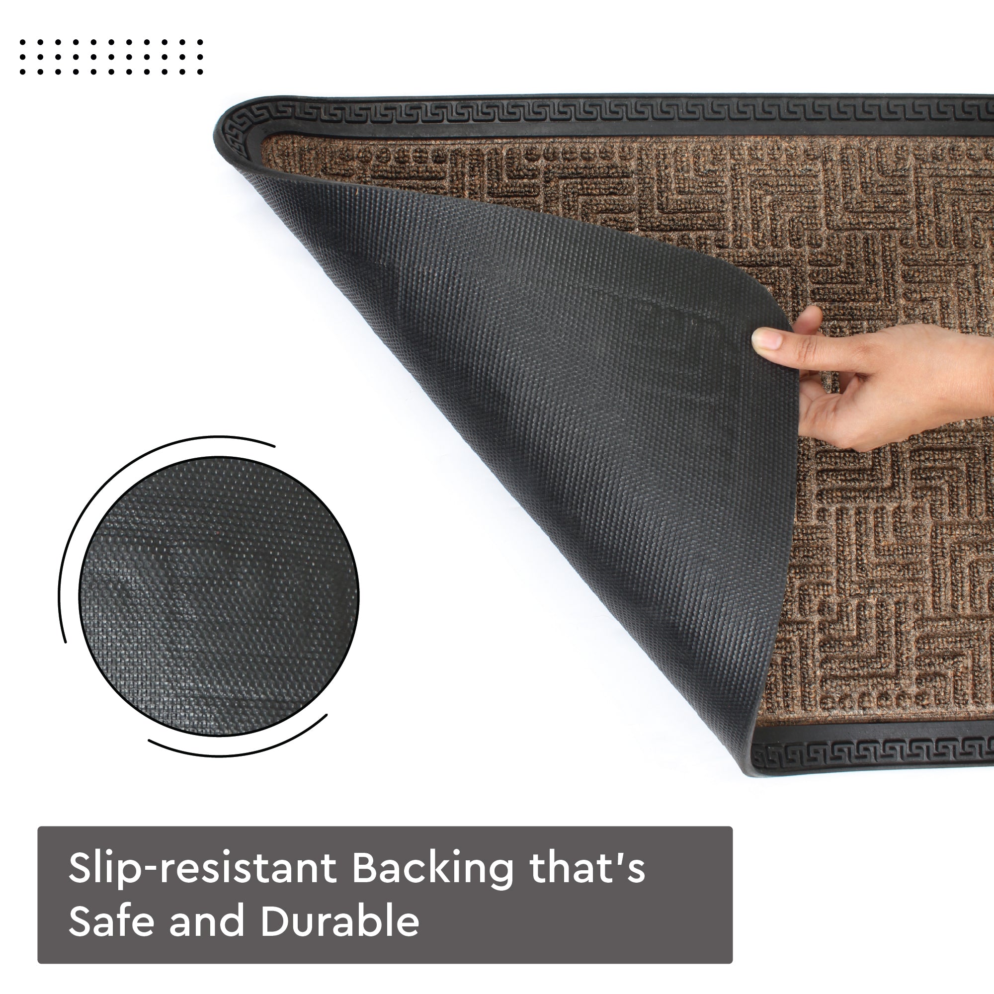 Polypropylene Main Door Entrance Mats Welcome Mat with Rubber Border | Anti Slip Rubber Backing | Ideal for Home, Outdoor, Balcony, Office | Pack of 1