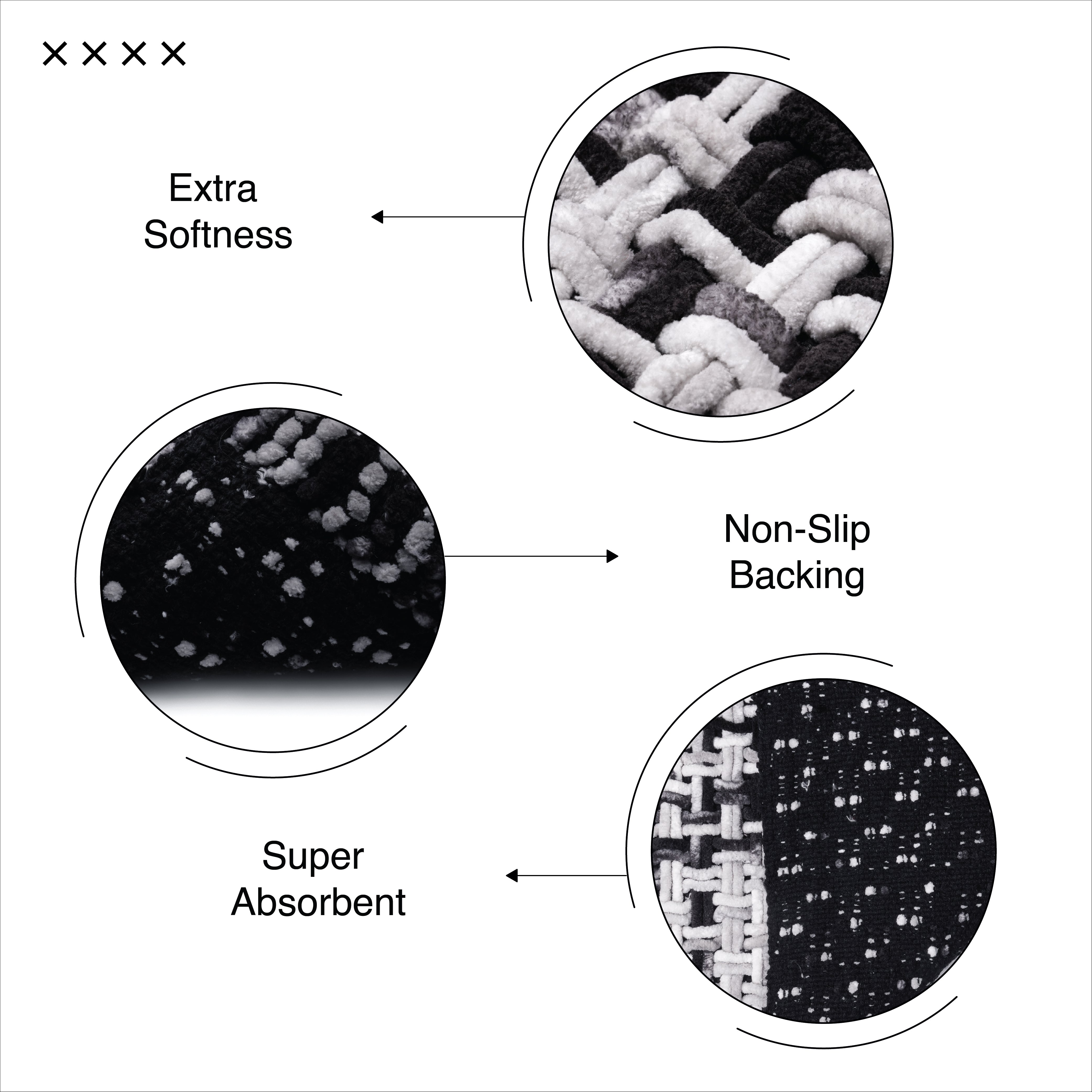Cotton Black Bathmat (Pack of 1)