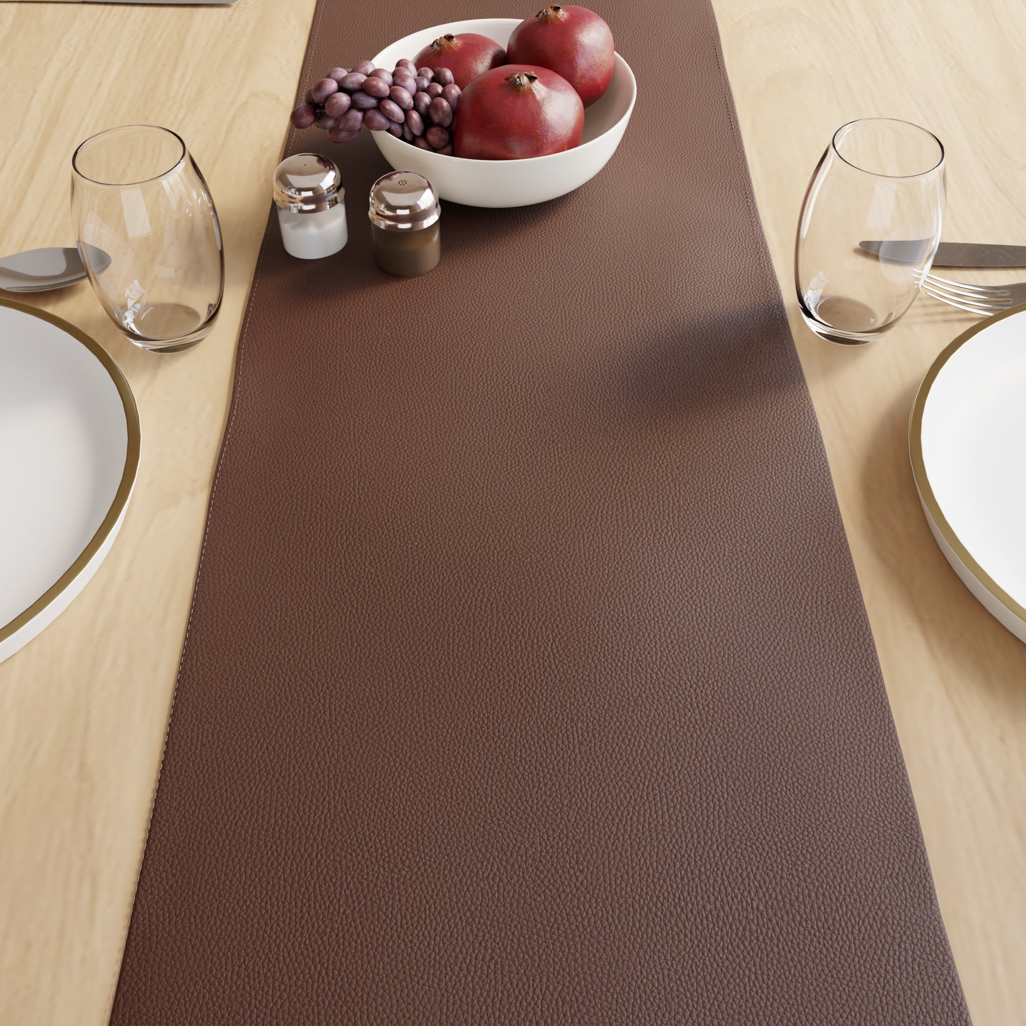 PVC Leather Chocolate Table Runner (Pack of 1)
