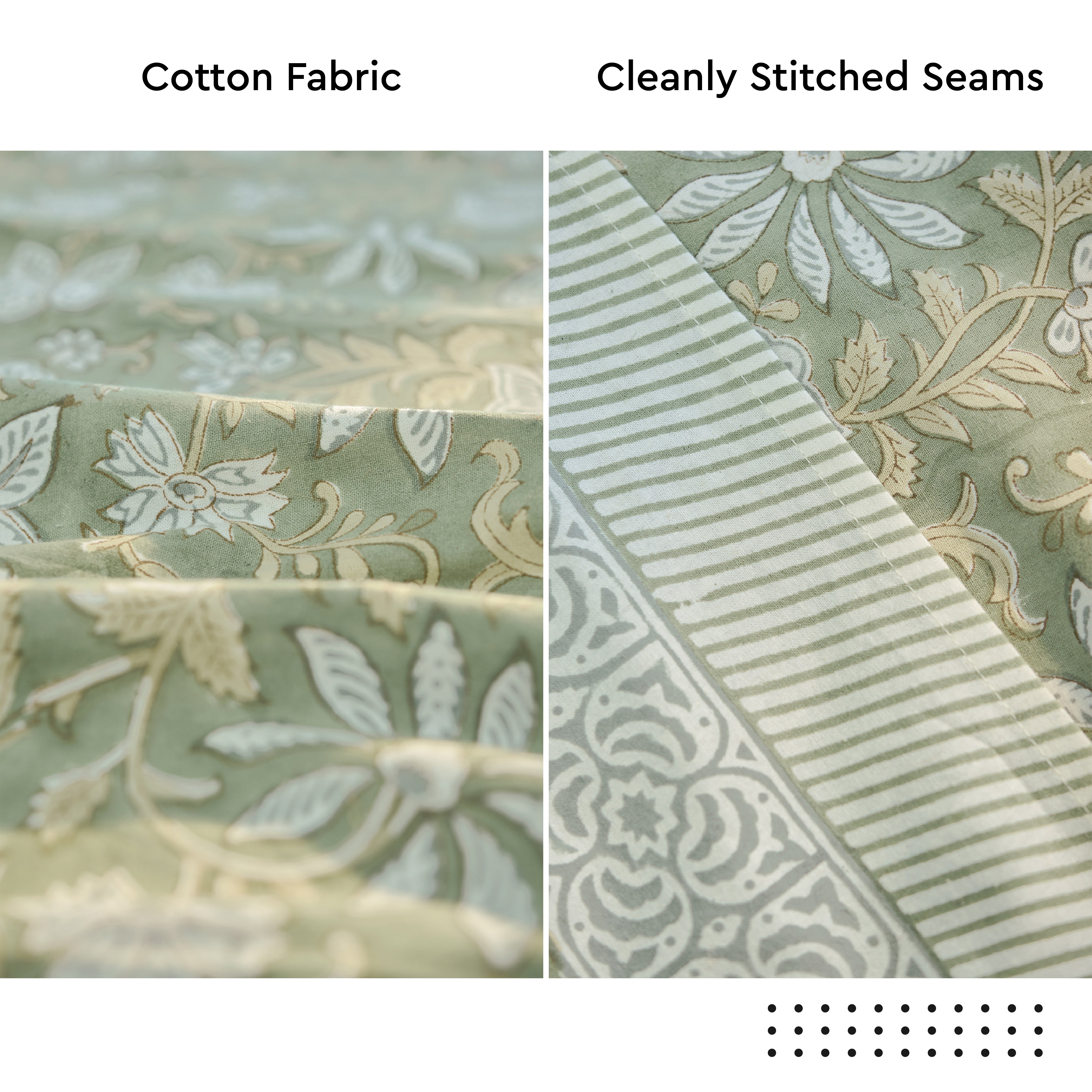 Jaipuri Hand block Print Cotton Sage Green Tablecloth