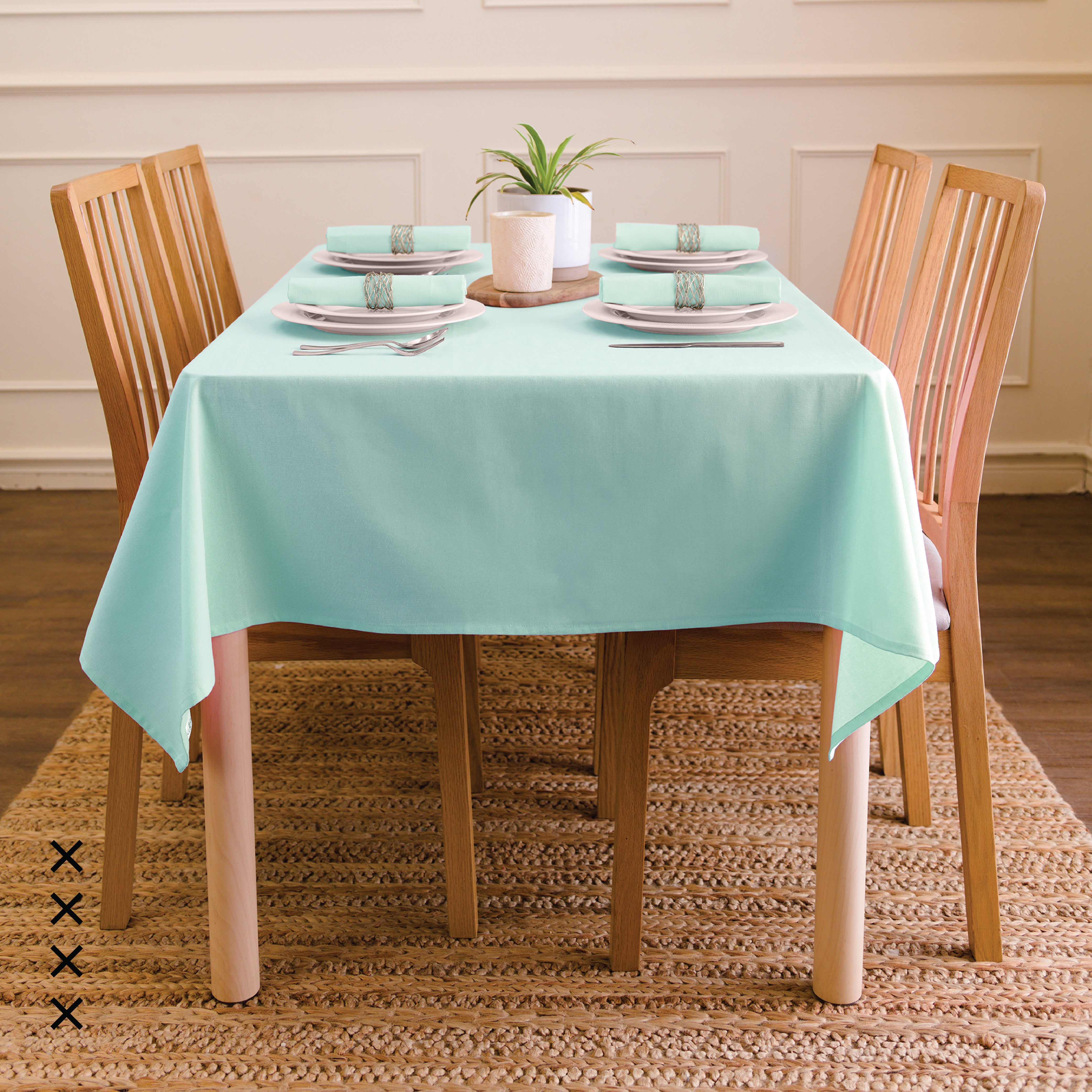 Cotton Egg Blue Table Cloth (Pack of 1)