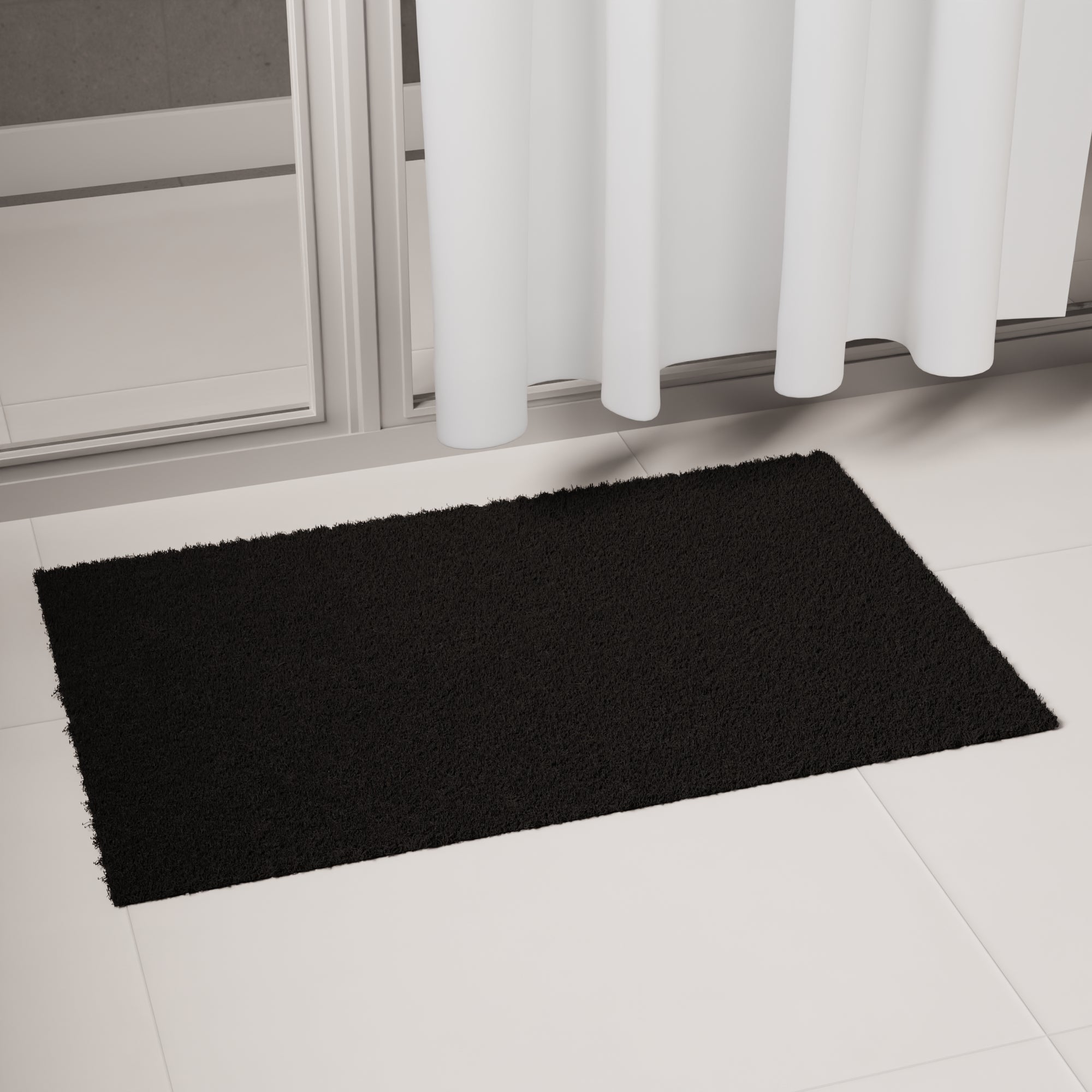 Cotton Black Bathmat (Pack of 2)