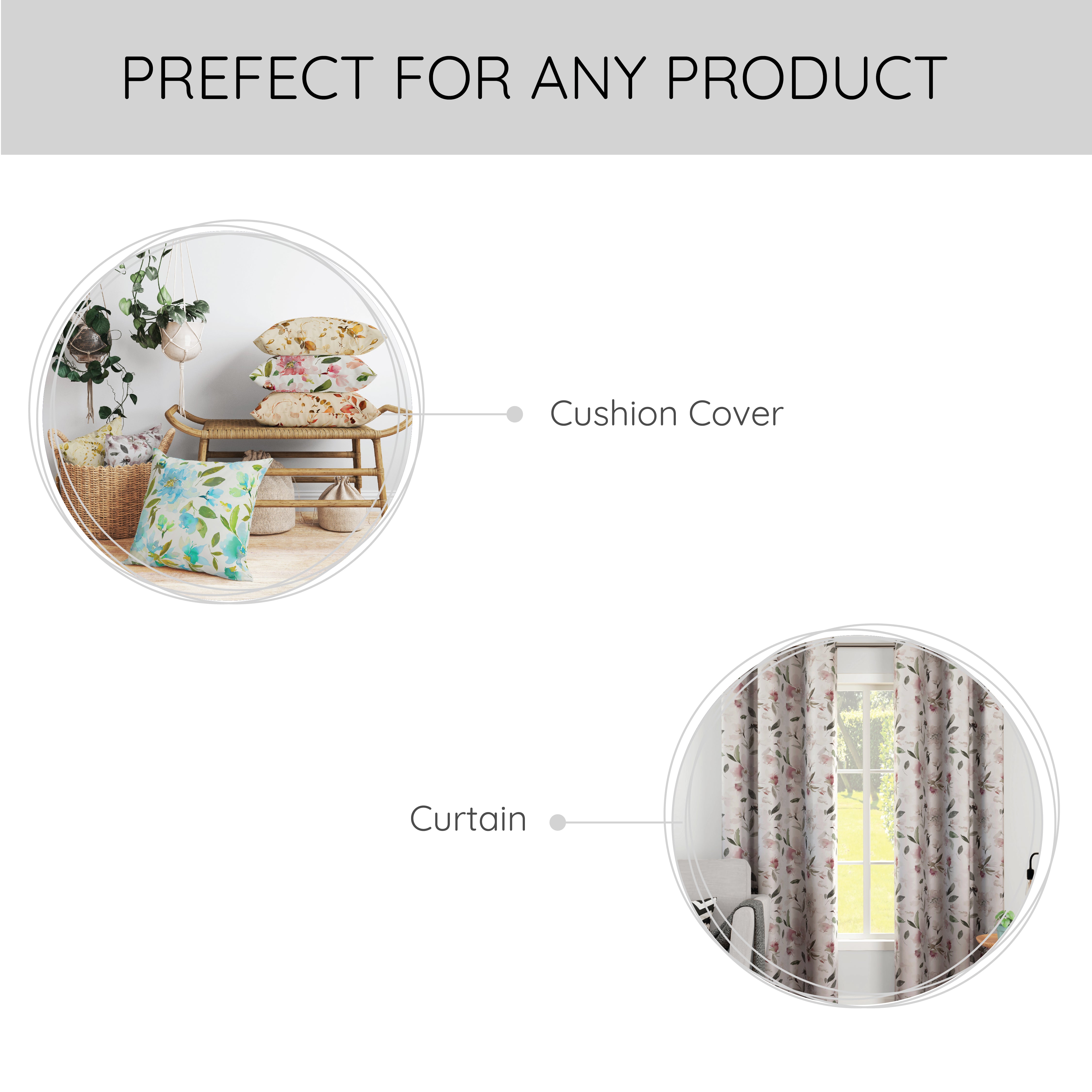 Blackout Polyester Fabric - by The Meter - 100 x 117 cm - Floral Digital Print - Blocks Light, Sound & Heat - Perfect for Blackout Blinds, Door Curtains, Window