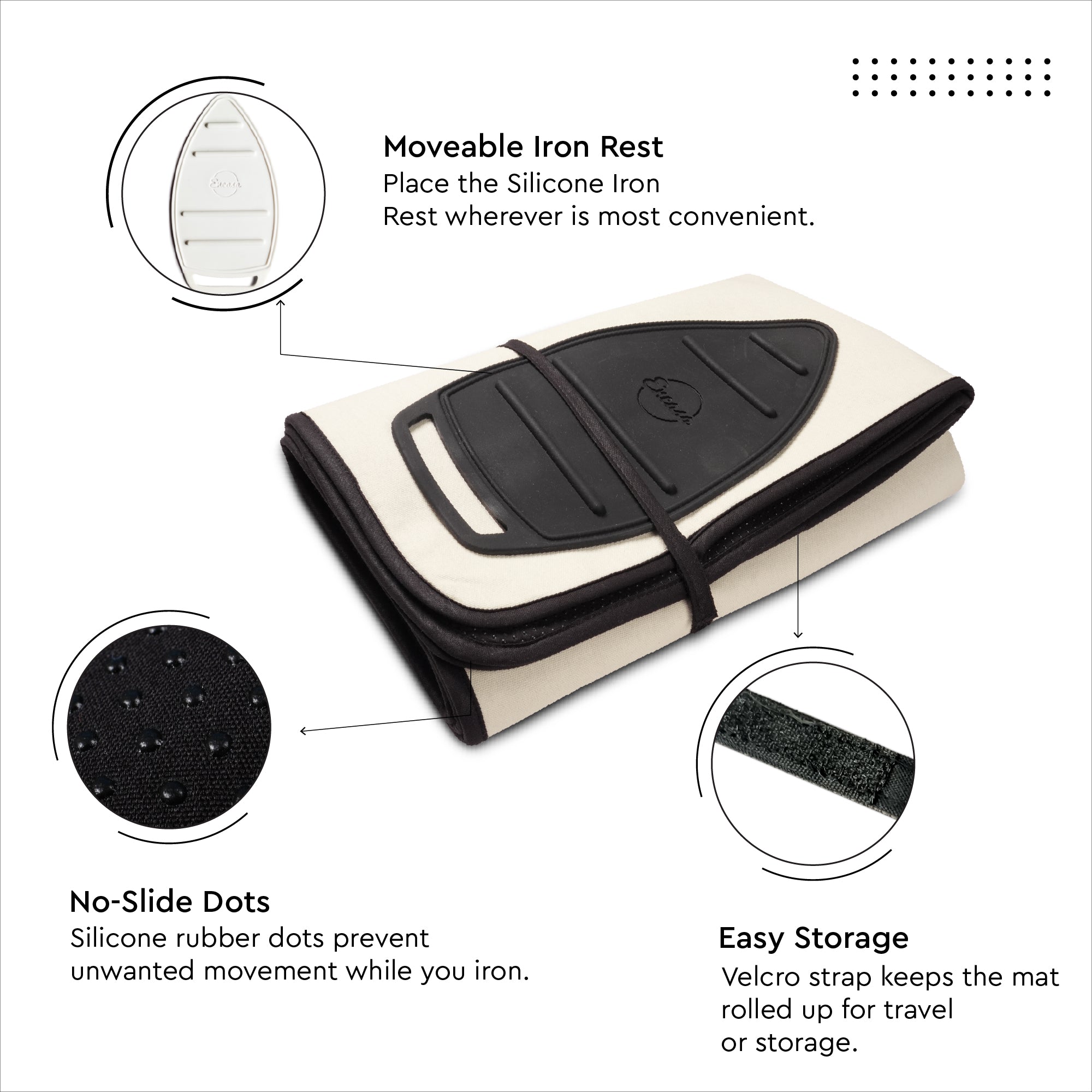 Cotton Natural Luxury Anti-Slip & Table Protector Ironing Mat (Pack of 1)