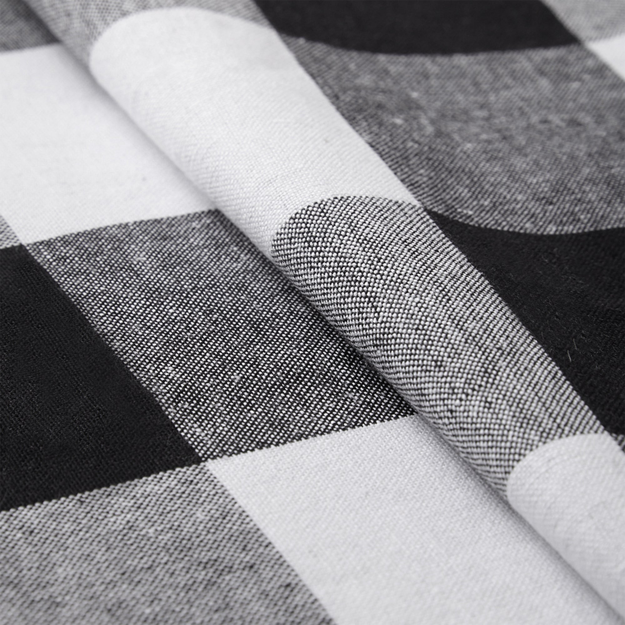 Cotton Canvas Buffalo Black Checks Table Runner