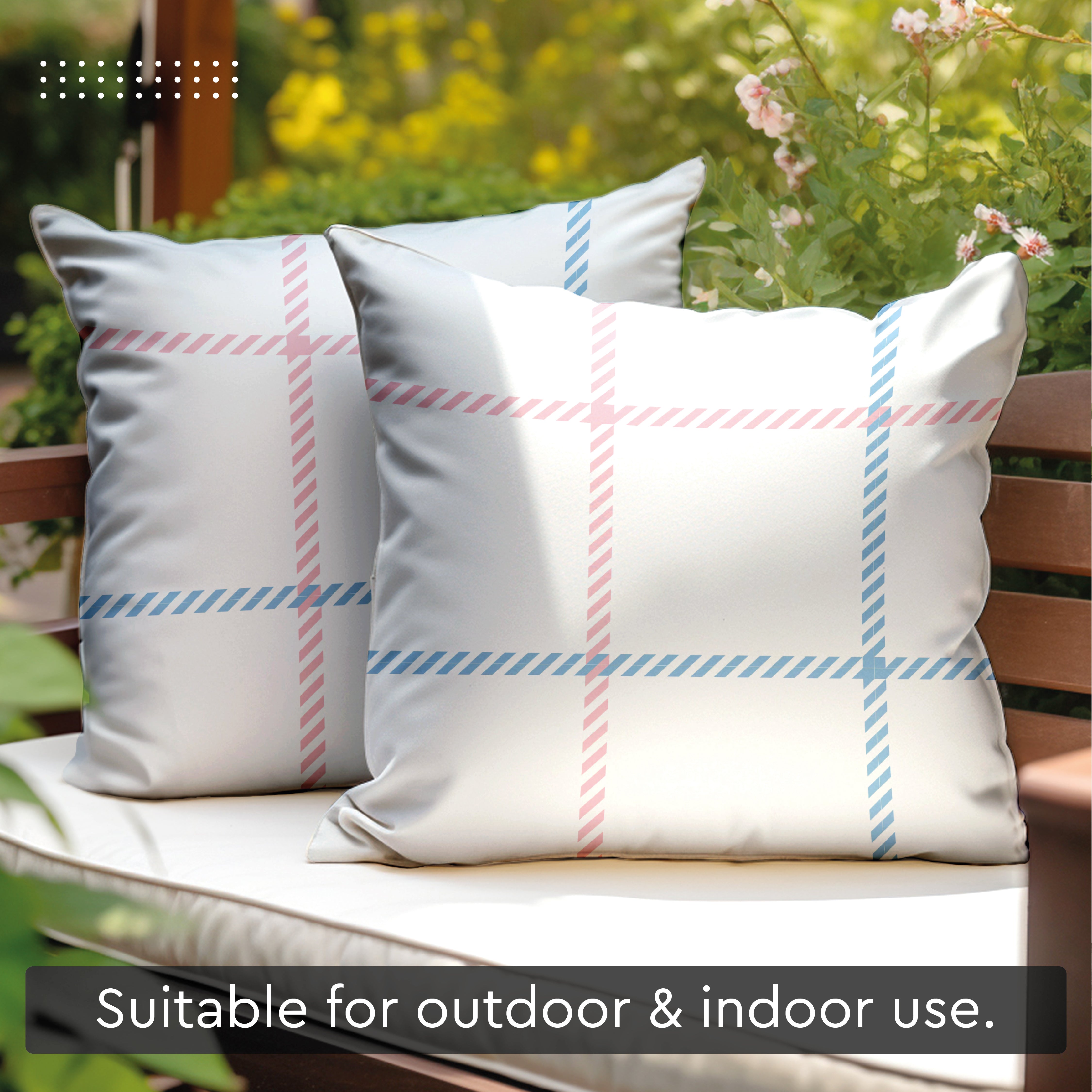 Polyester Squares Cushion Cover (Pack of 2)