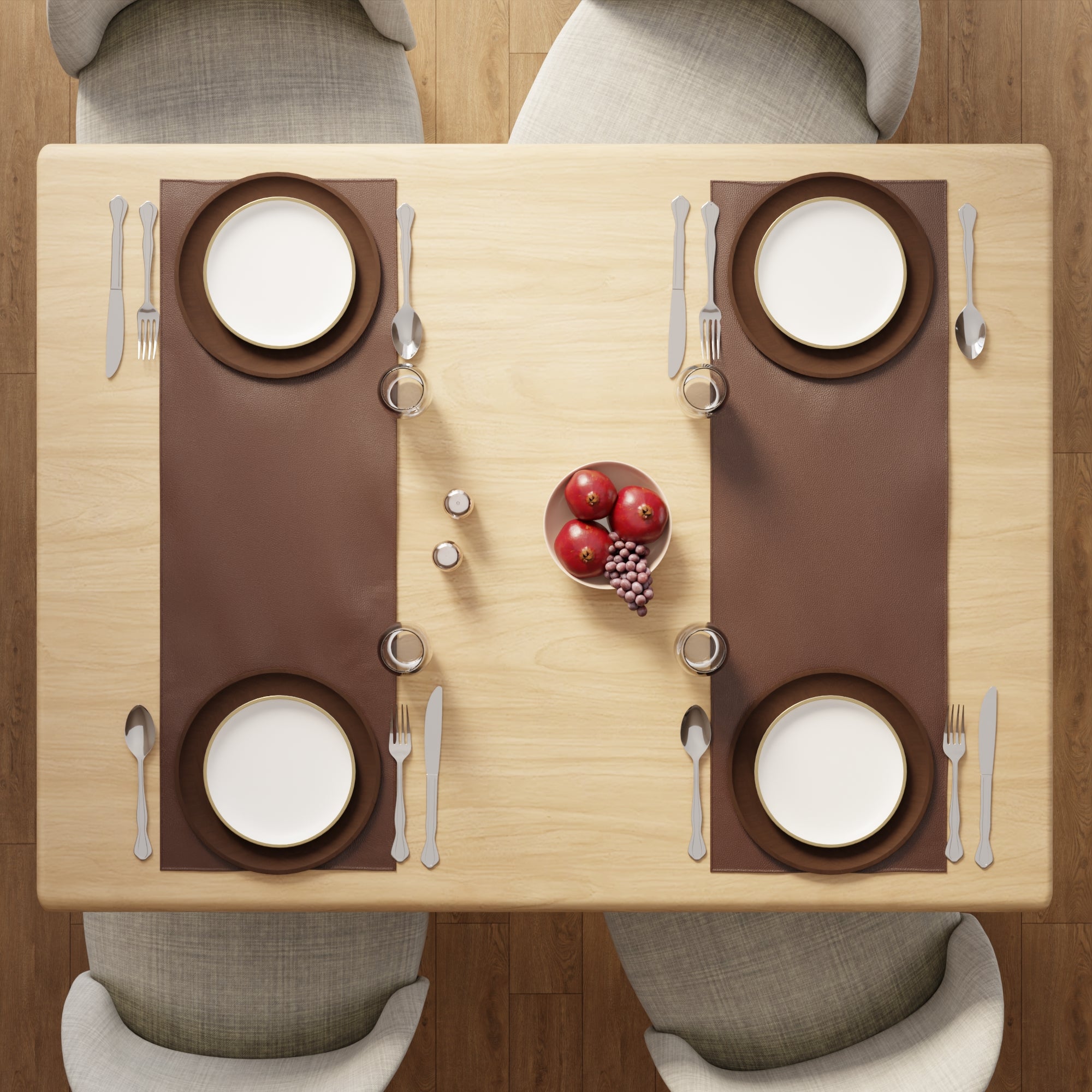PVC Leather Chocolate Table Runner (Pack of 1)