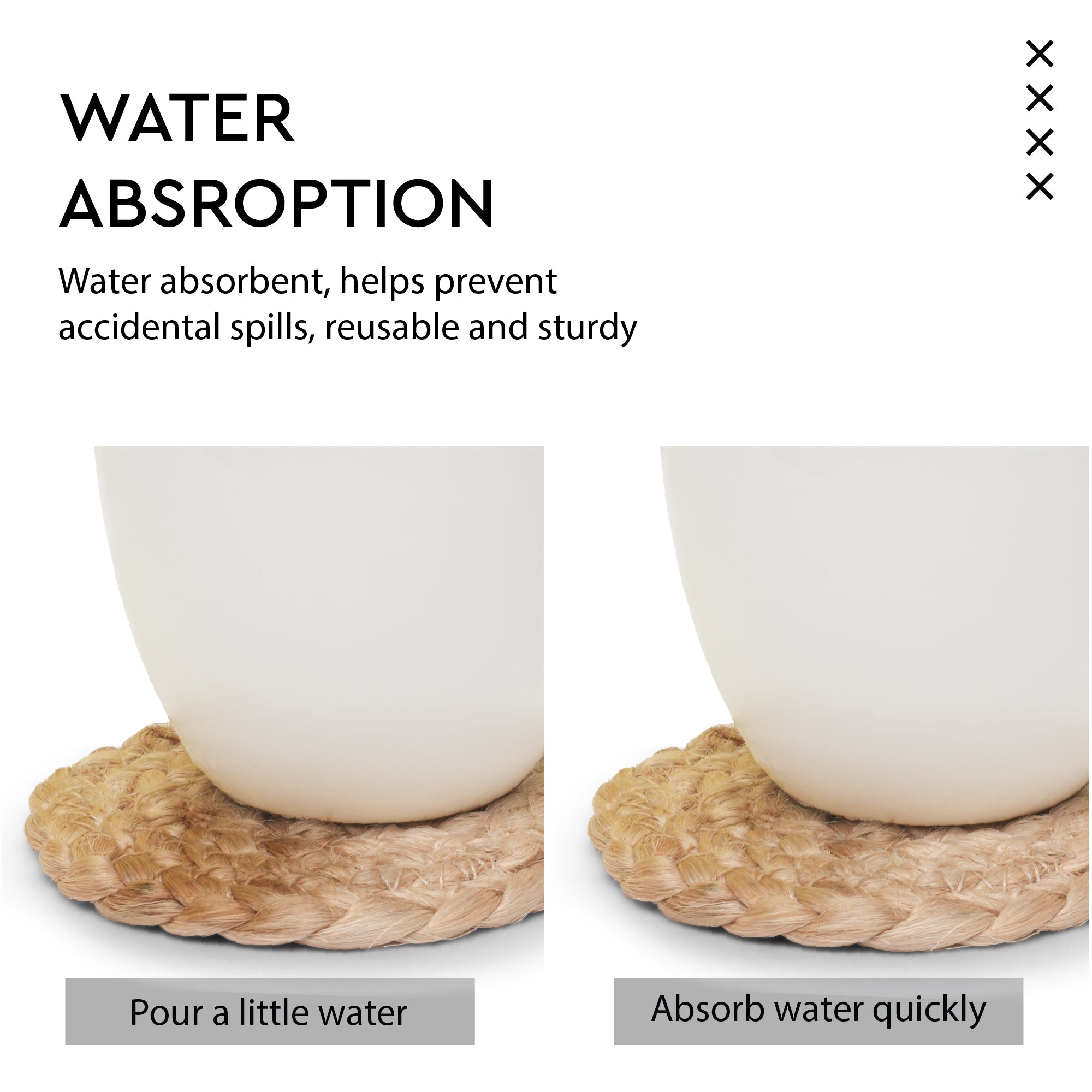 Jute Natural Bleach Coaster (Pack of 6)