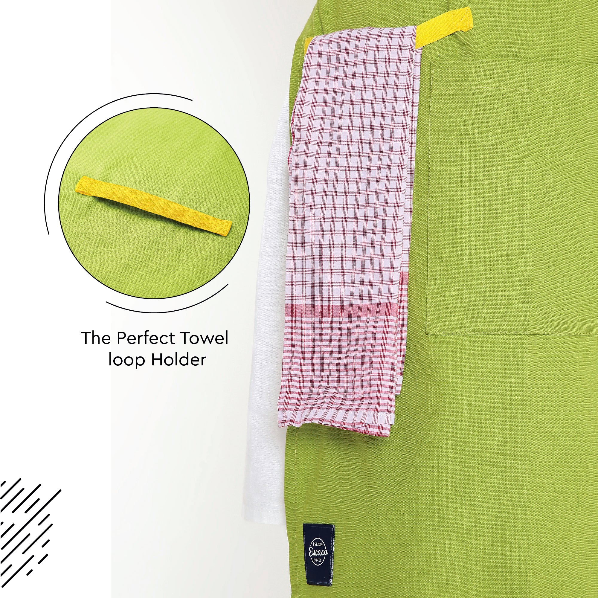 Cotton Lime Green Apron (Pack of 1)