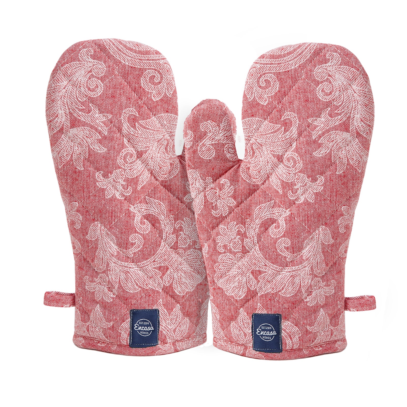 Cotton Red Oven Gloves (Pack of 2)