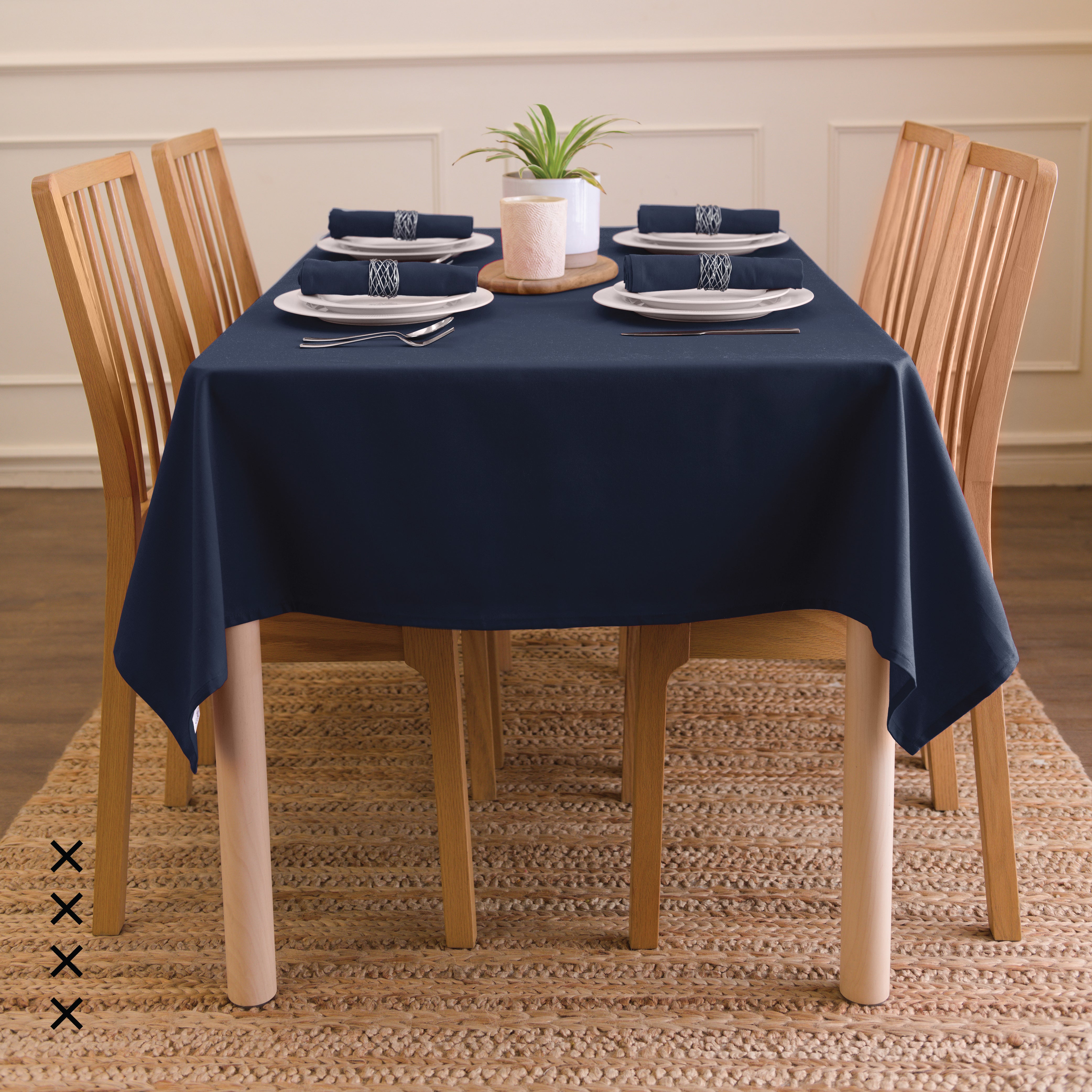 Cotton Scotch Blue Table Cloth (Pack of 1)